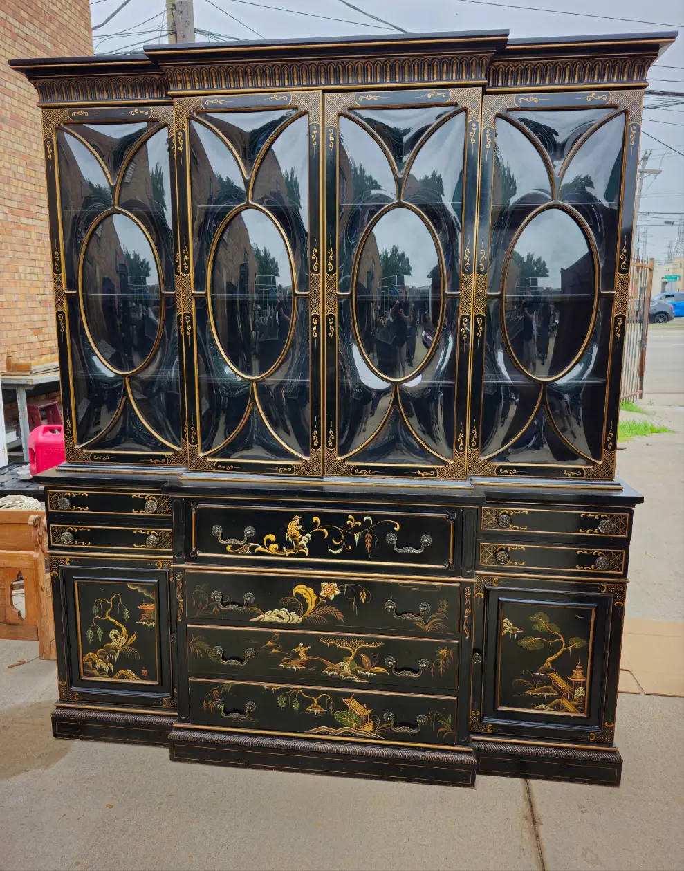 Large Black Chinese 2 Piece Display 1
