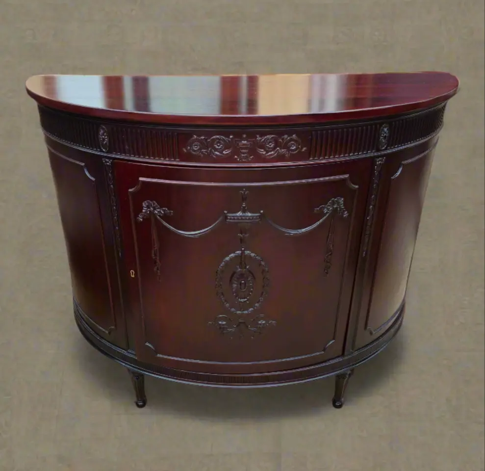 Mahogany Federal Style Demilune Console 1