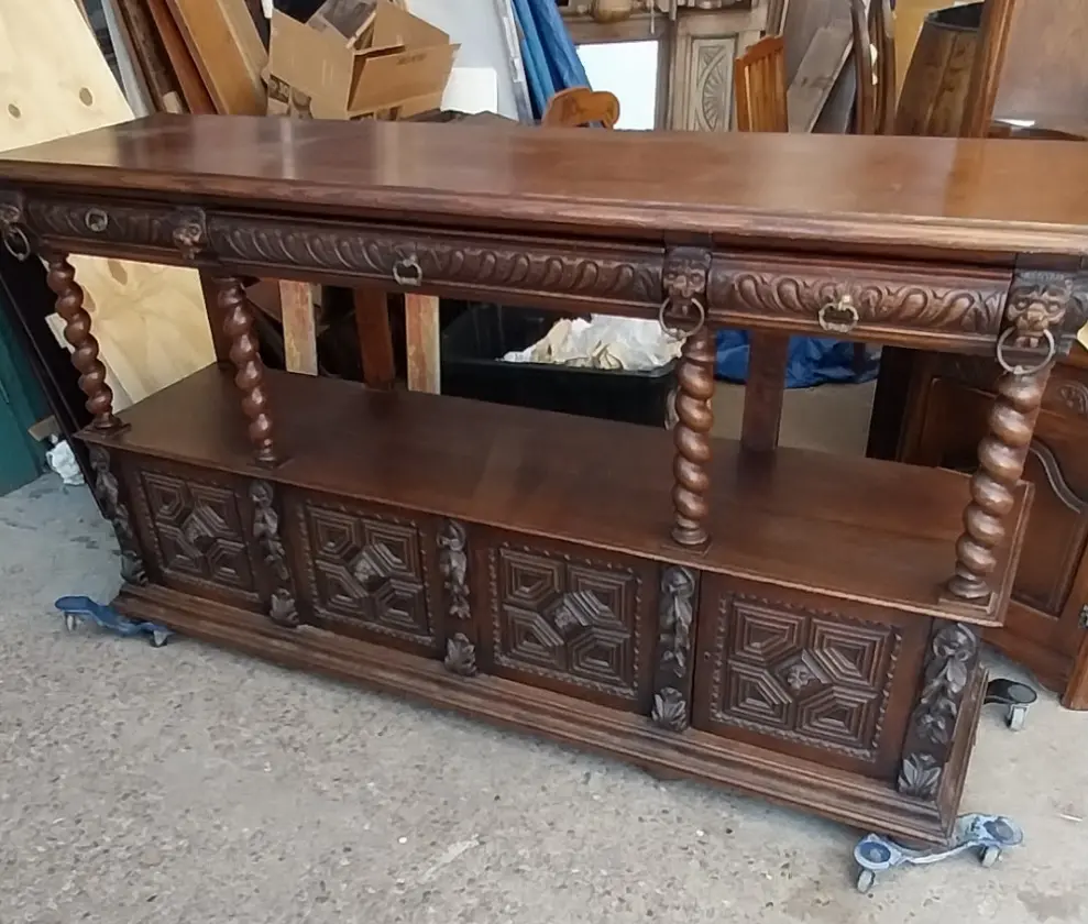 Long Mechillin Oak Barley Twist Sideboard With Niche 1