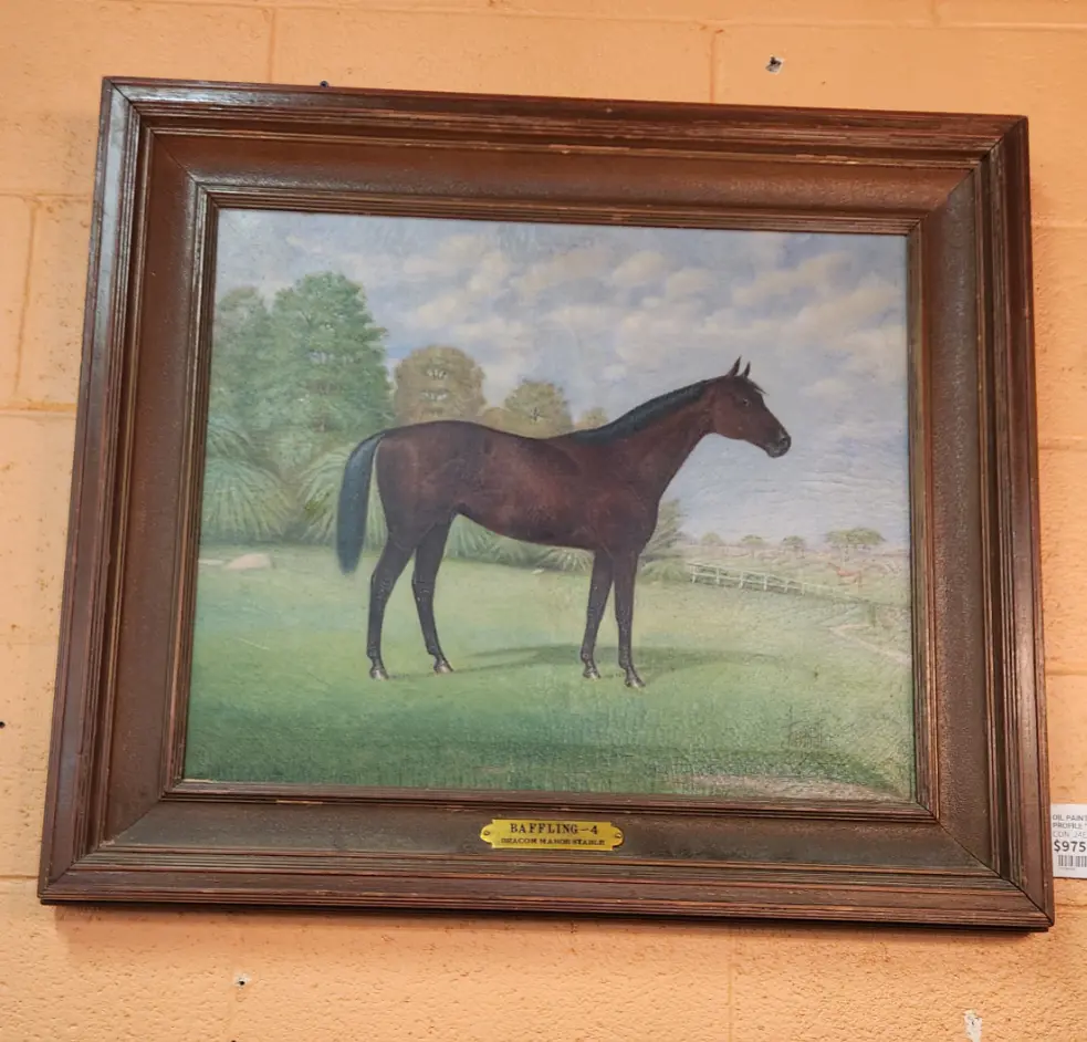 Oil Painting Of A Horse Profile "Baffling-4" 1