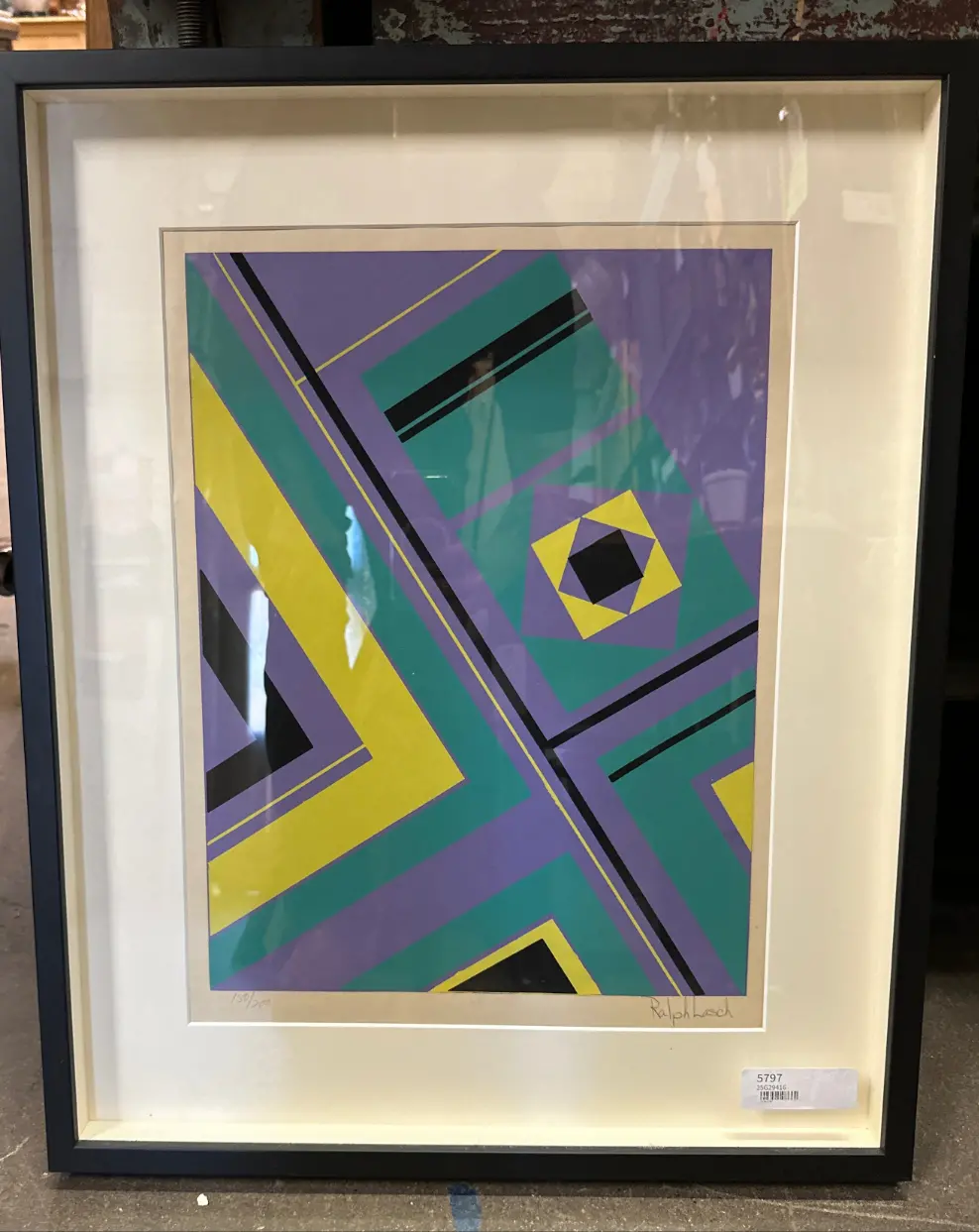 Ralph Lach Modern Abstract With Lavender And Teal Colors 1