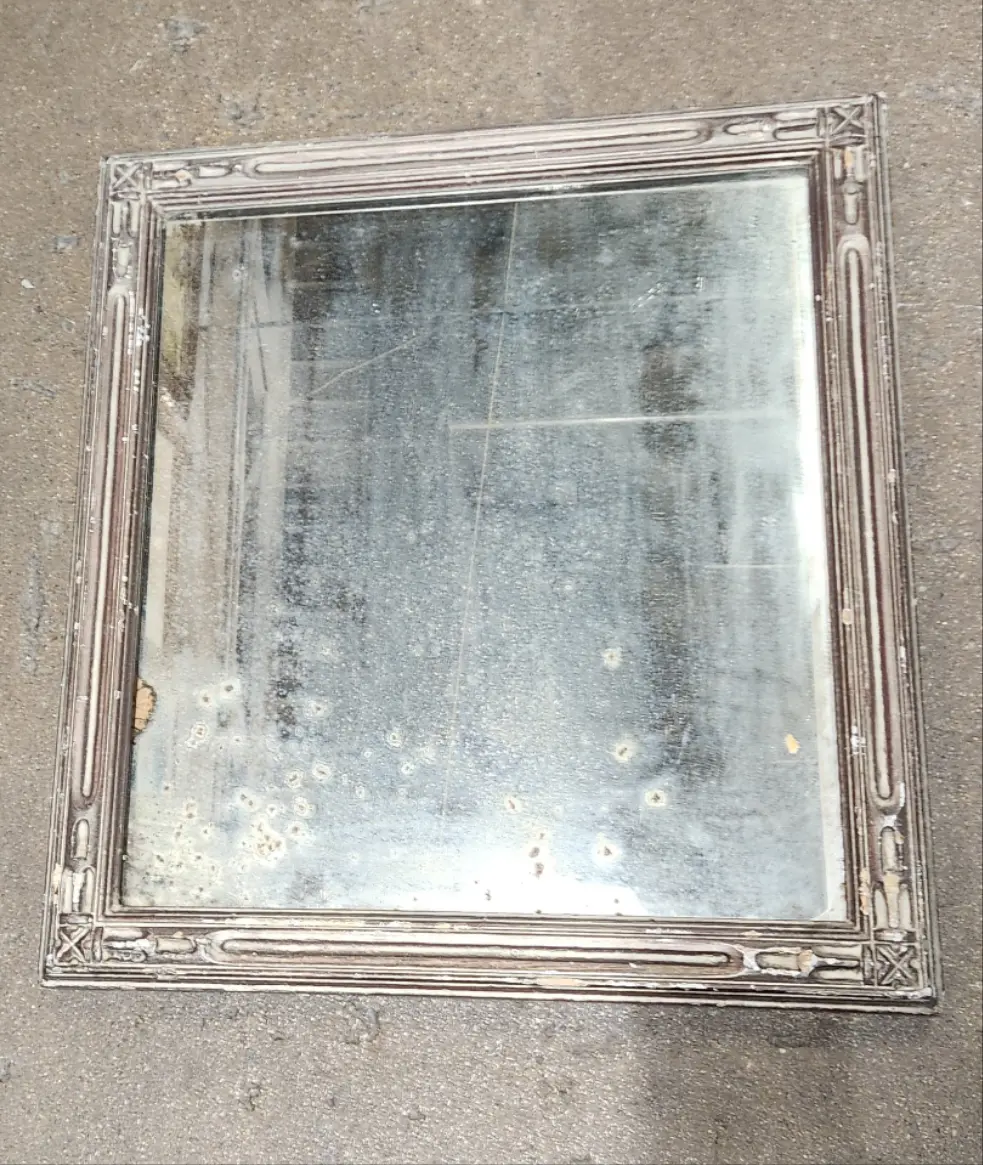 Small Brown Square Mirror 1