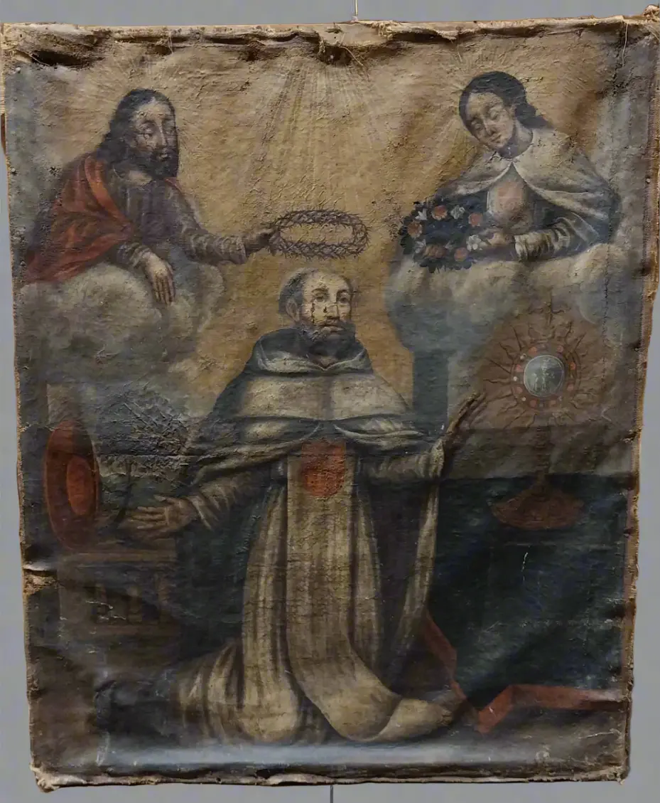 Unframed Early 17Th Century Spanish Religious Oil Painting 1
