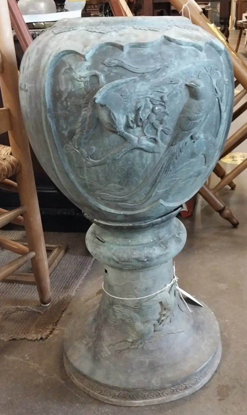 Japanese Jardiniere Bronze As Found 1