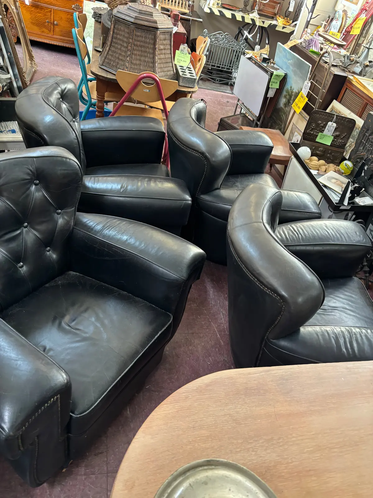 Pair Of Leather Upholstered Club Chairs 1