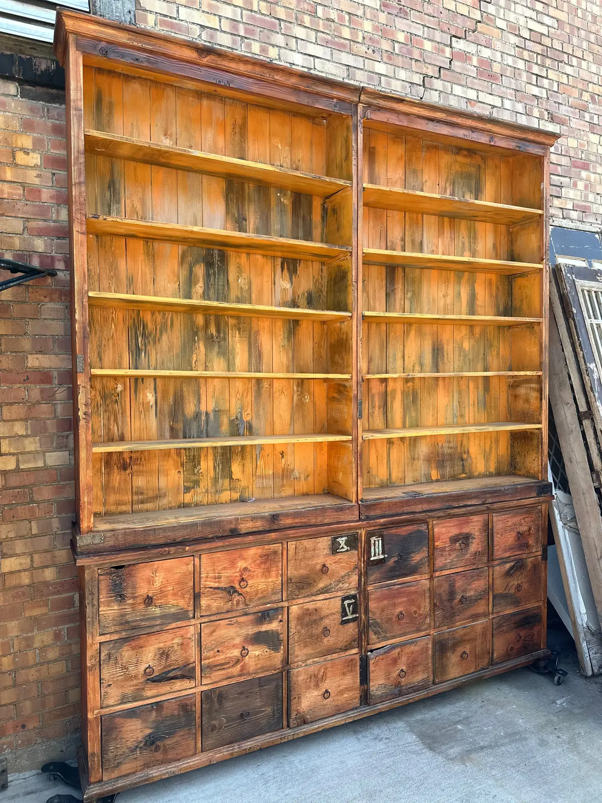 Huge Open Front Pine Store Cabinet Apothecary Cabinet 1