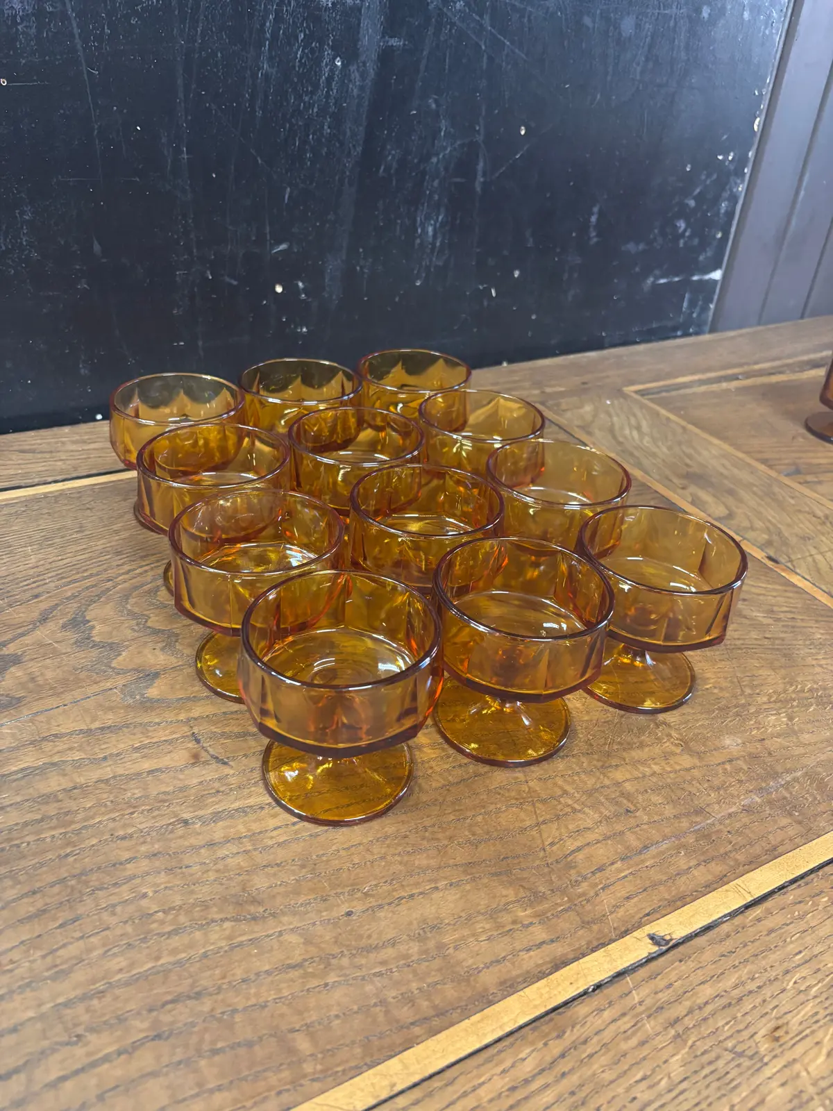 Set Of 12 Amber Coupes 1
