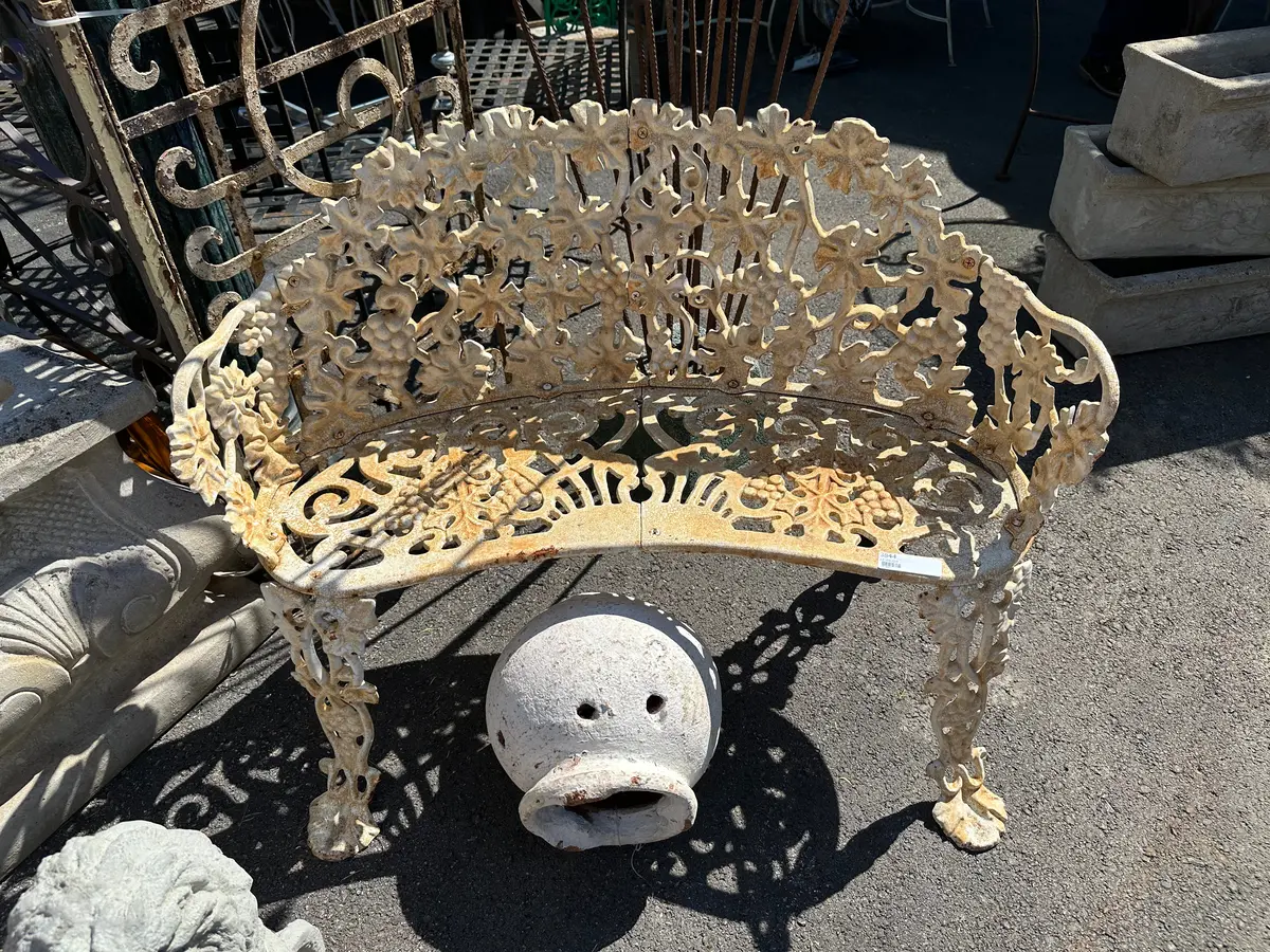 Garden Bench And Side Chair Cast Iron Set 1