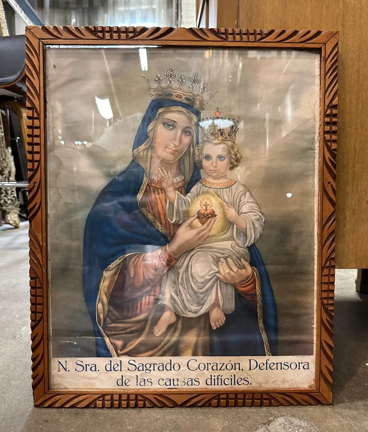 Spanish Print Of Madonna And Child 1