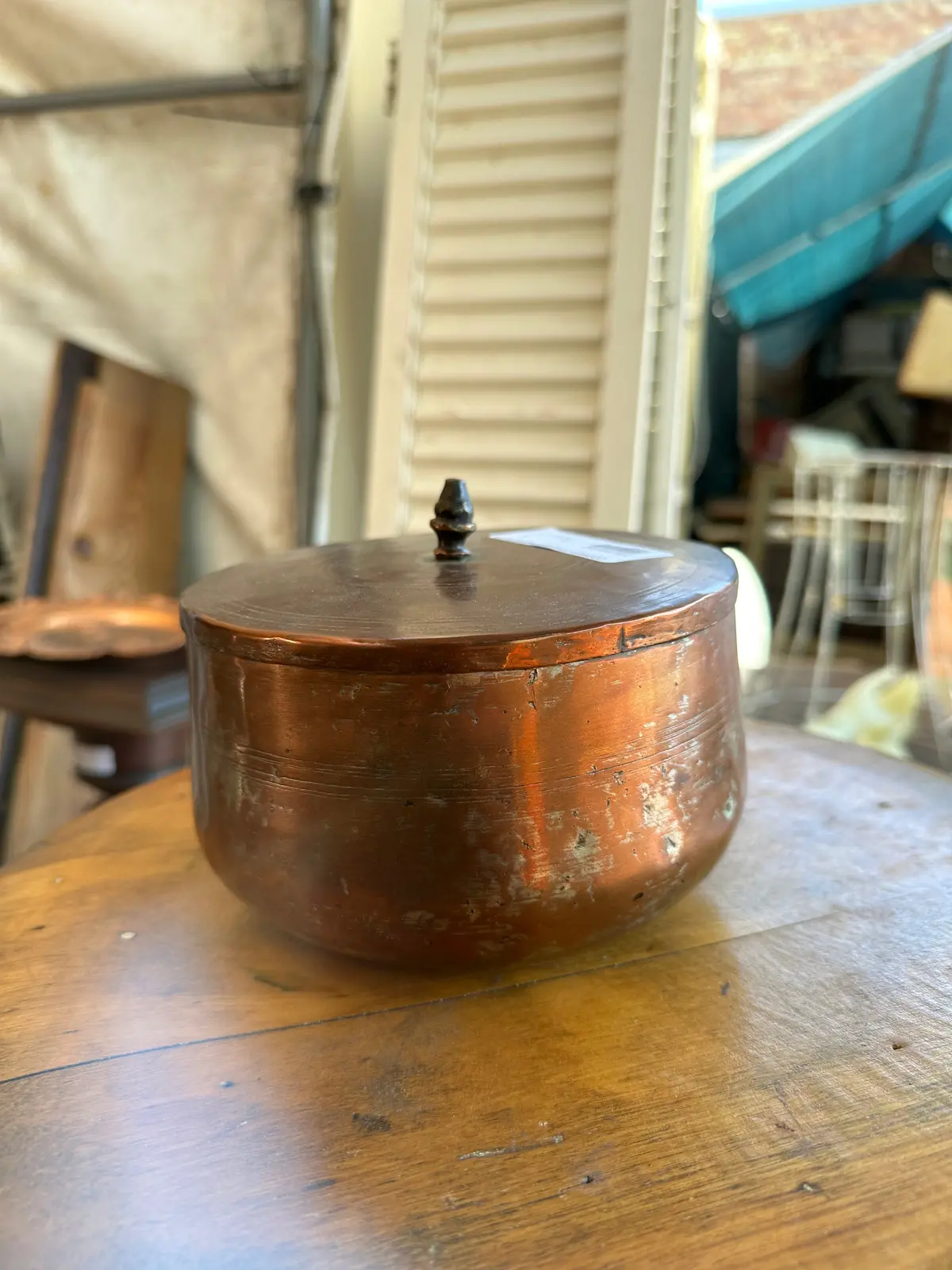 Copper Covered Pan With Lid 1