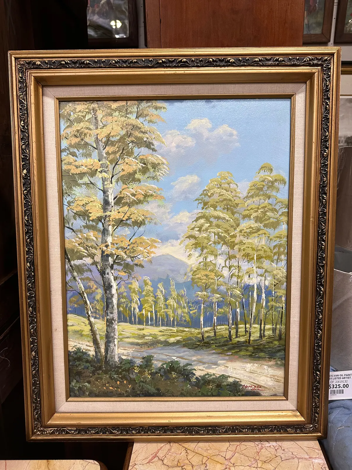 Sylvan Oil Painting On Board By Listed Artist Arnold Vail 1