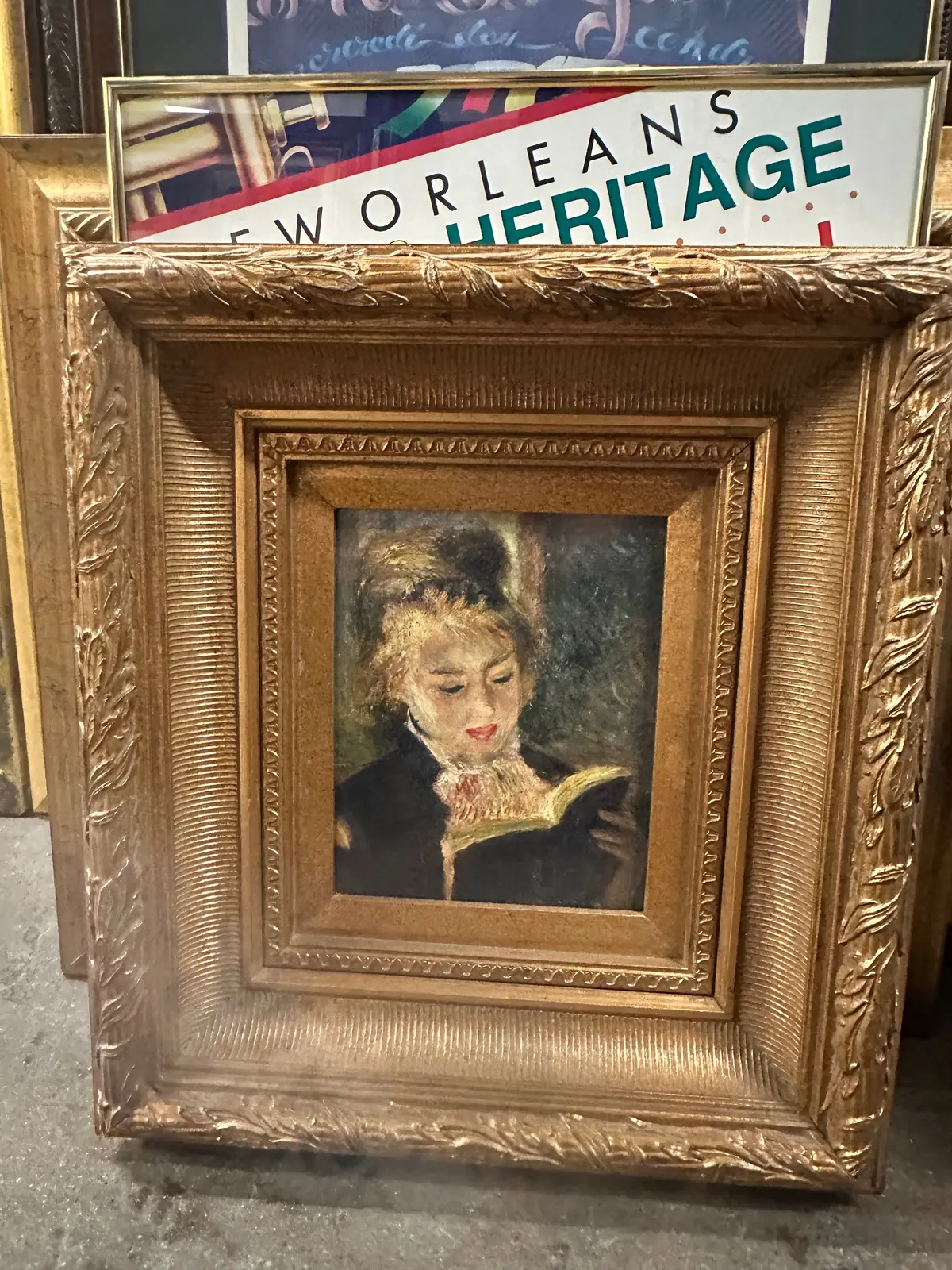 Small Gold Frame With Print Of Woman 1