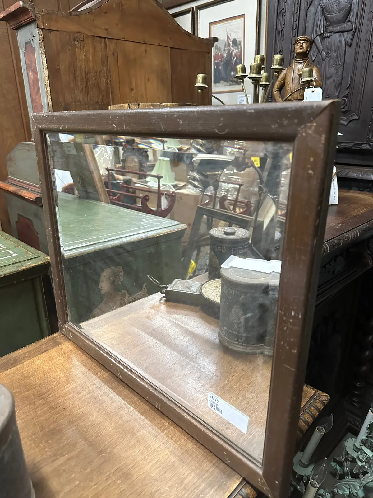 Rectangular Wood Framed Mirror -As Found 1