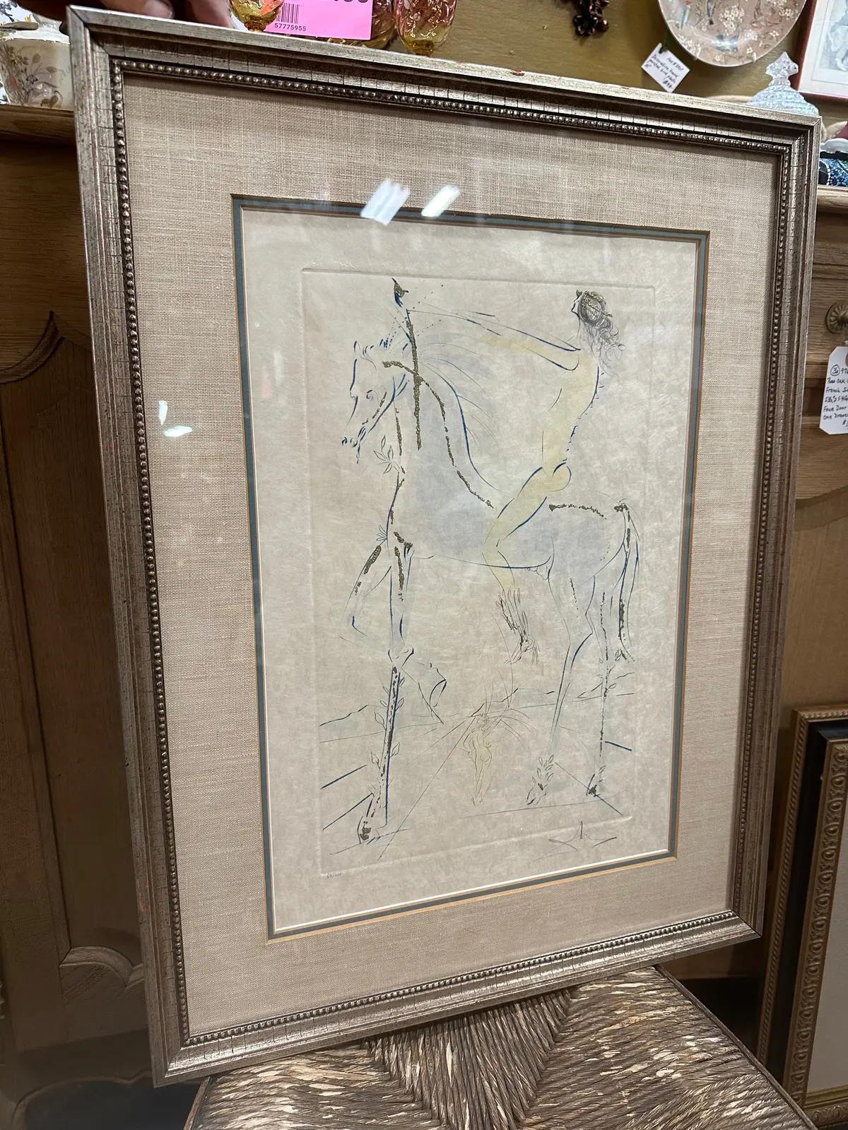 Salvador Dali Etching Circa 1973 Hand Embellished By Dali And Signed 1