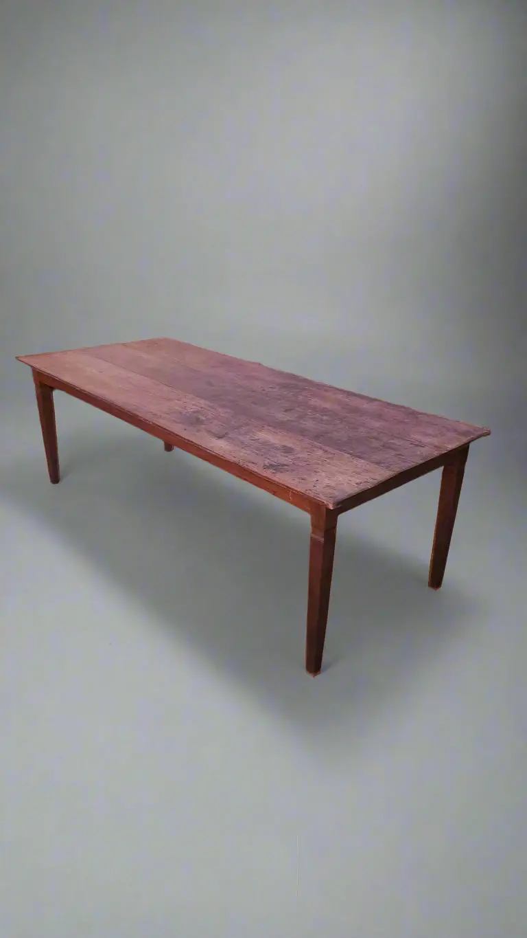 Large Teak Taper Leg Farm Table 1