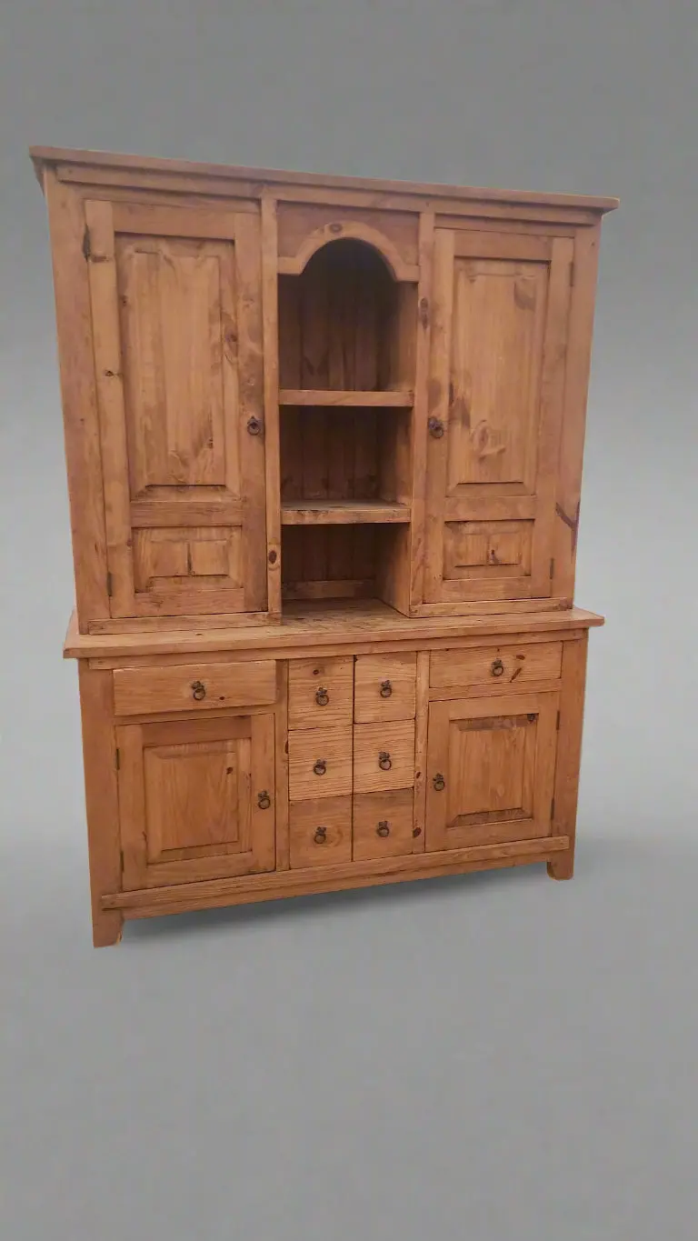 Pine 2 Piece Hutch 1