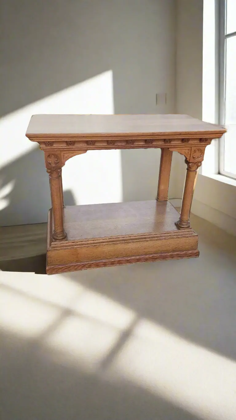 Oak Gothic Altar Church Console 1