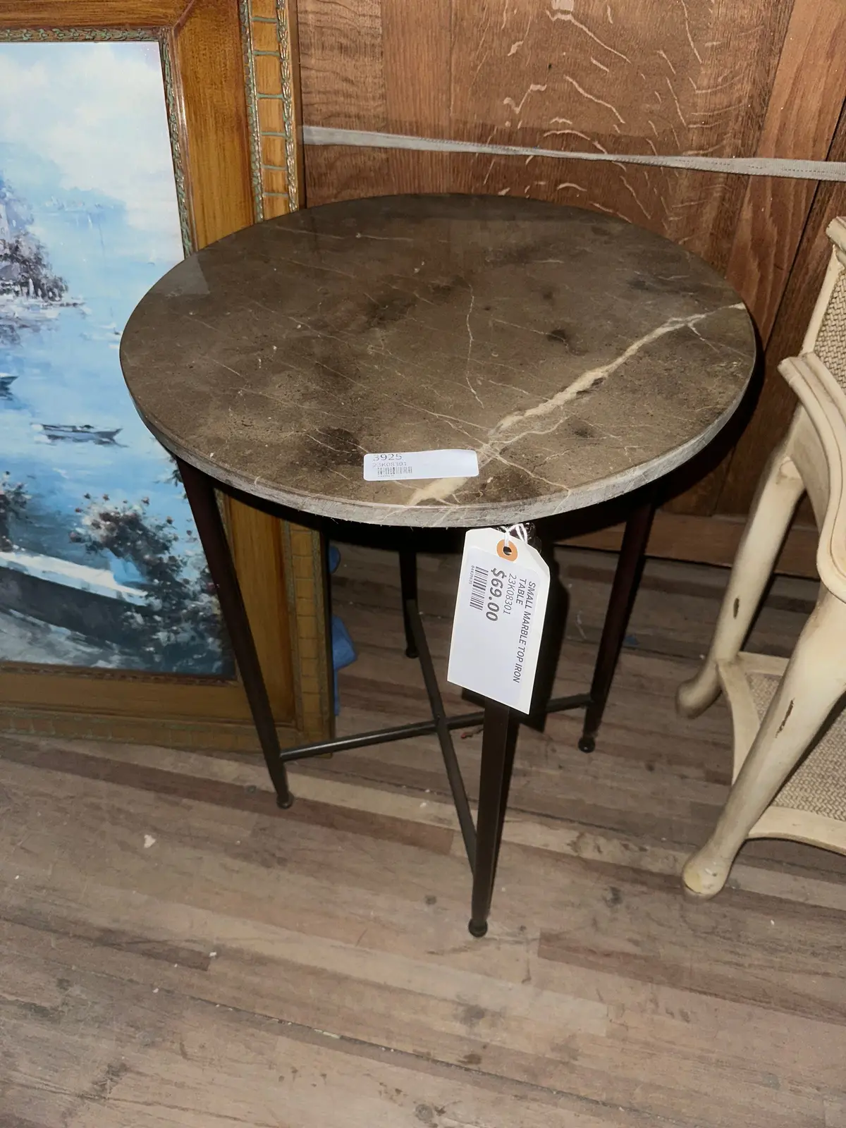 Small Marble Top Iron Table 1