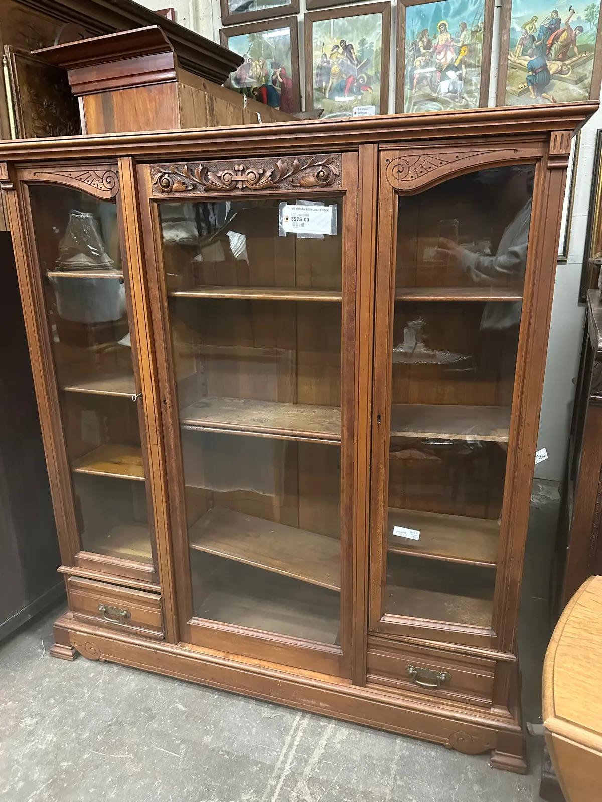 Victorian Bookcase 3 Door 1
