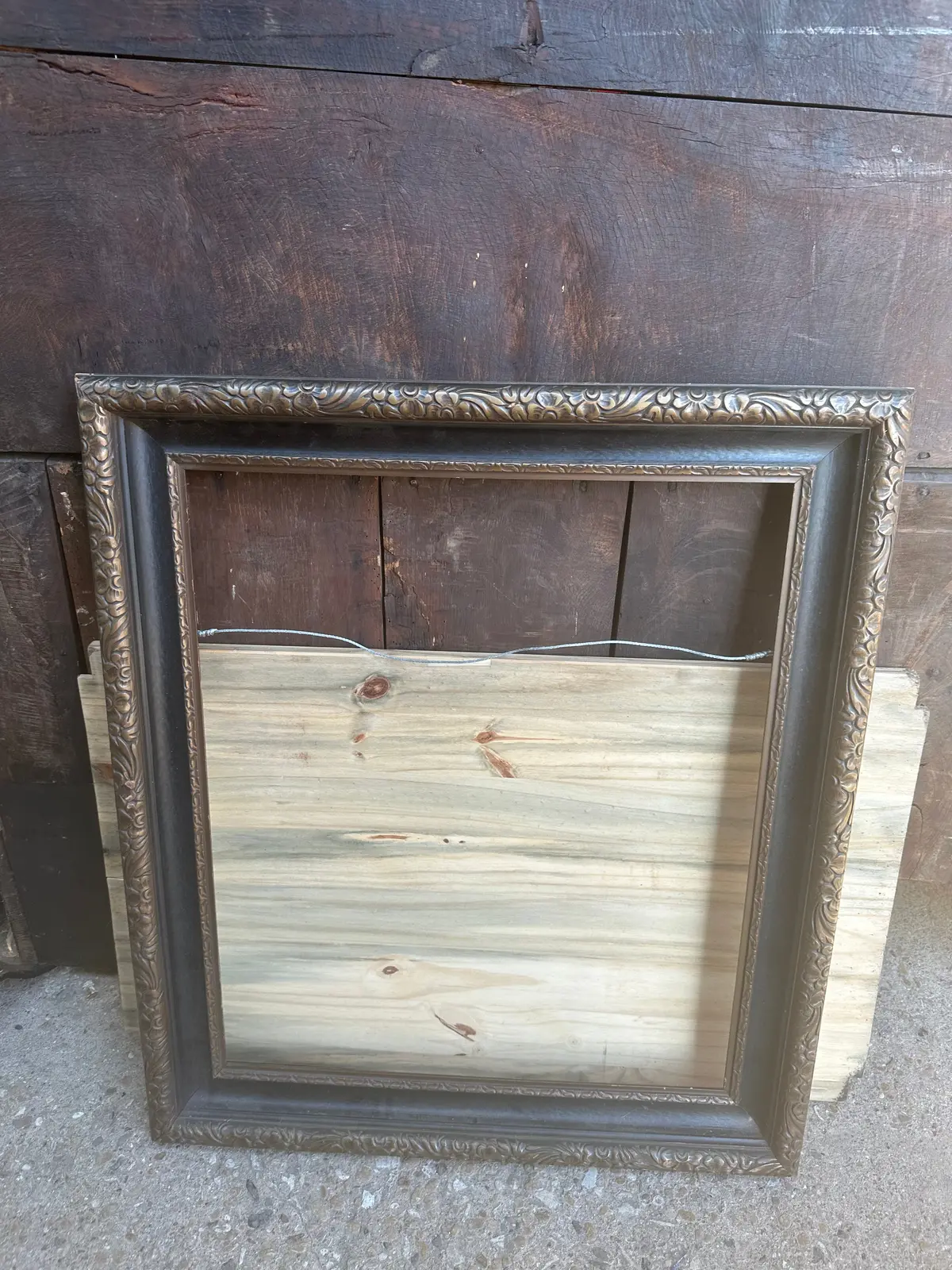 Large Carved Wood Frame With Black 1