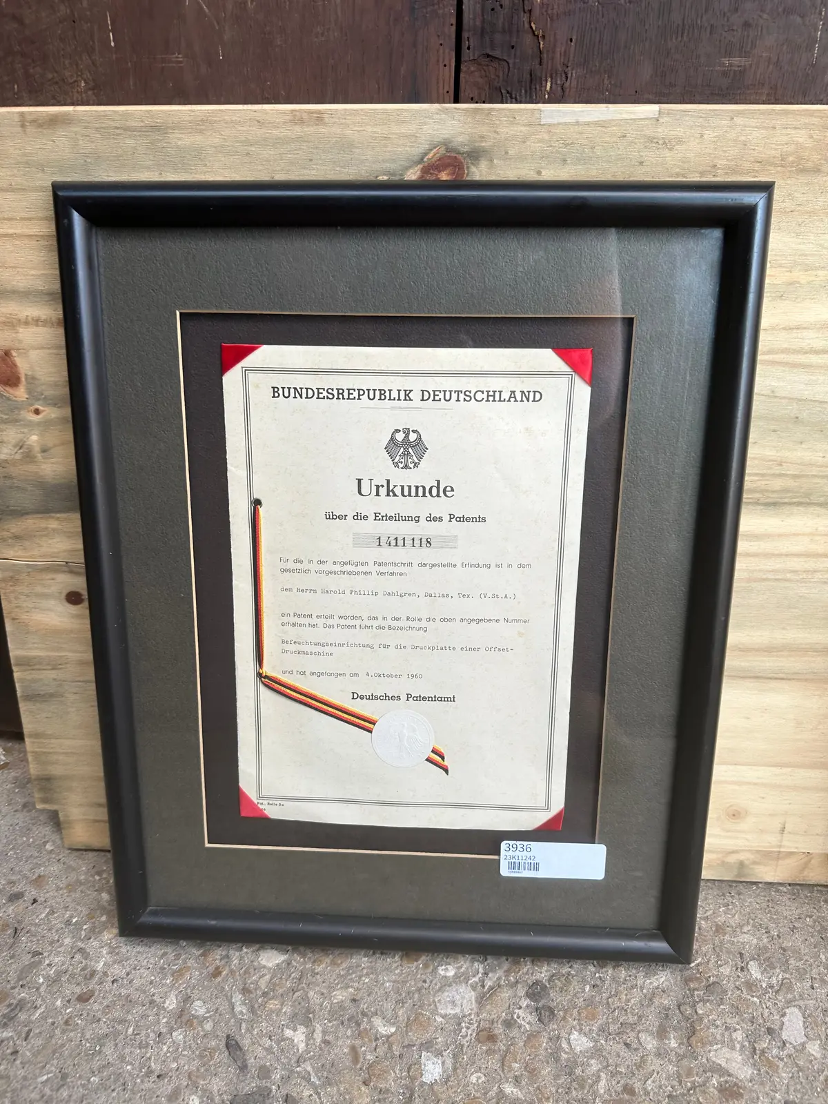 Black Framed Historic Document 1