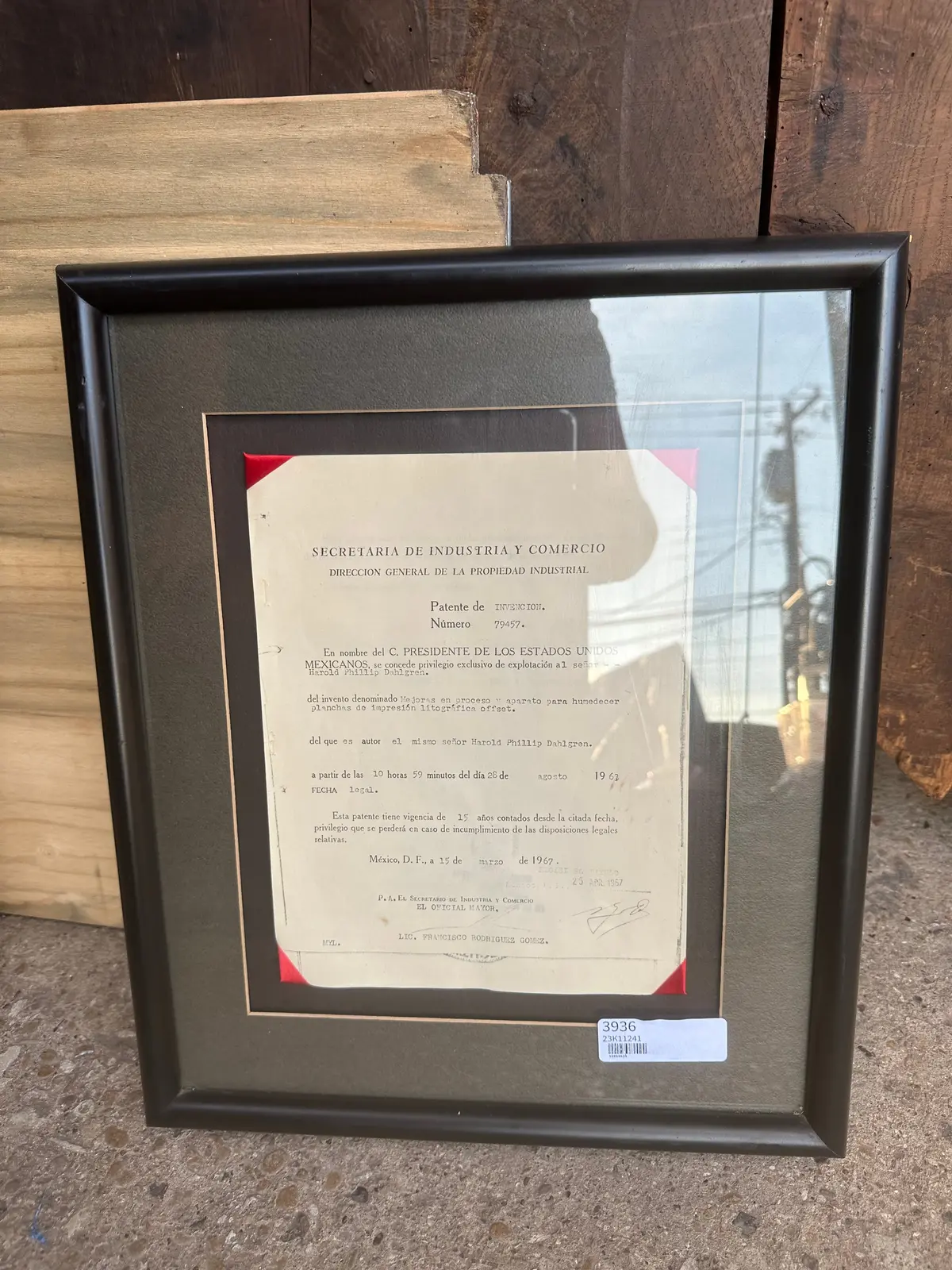 Black Framed Historic Document 1