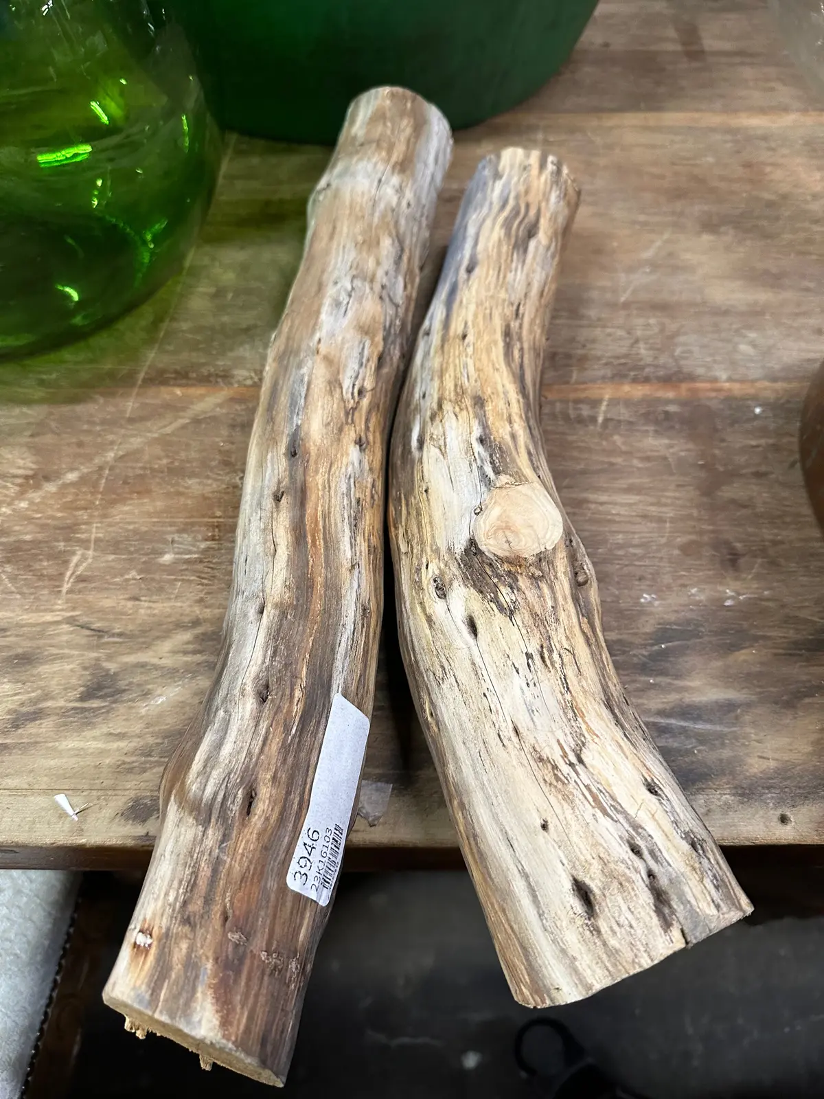 Pair Of Raw Stripped Bois D'arc 1