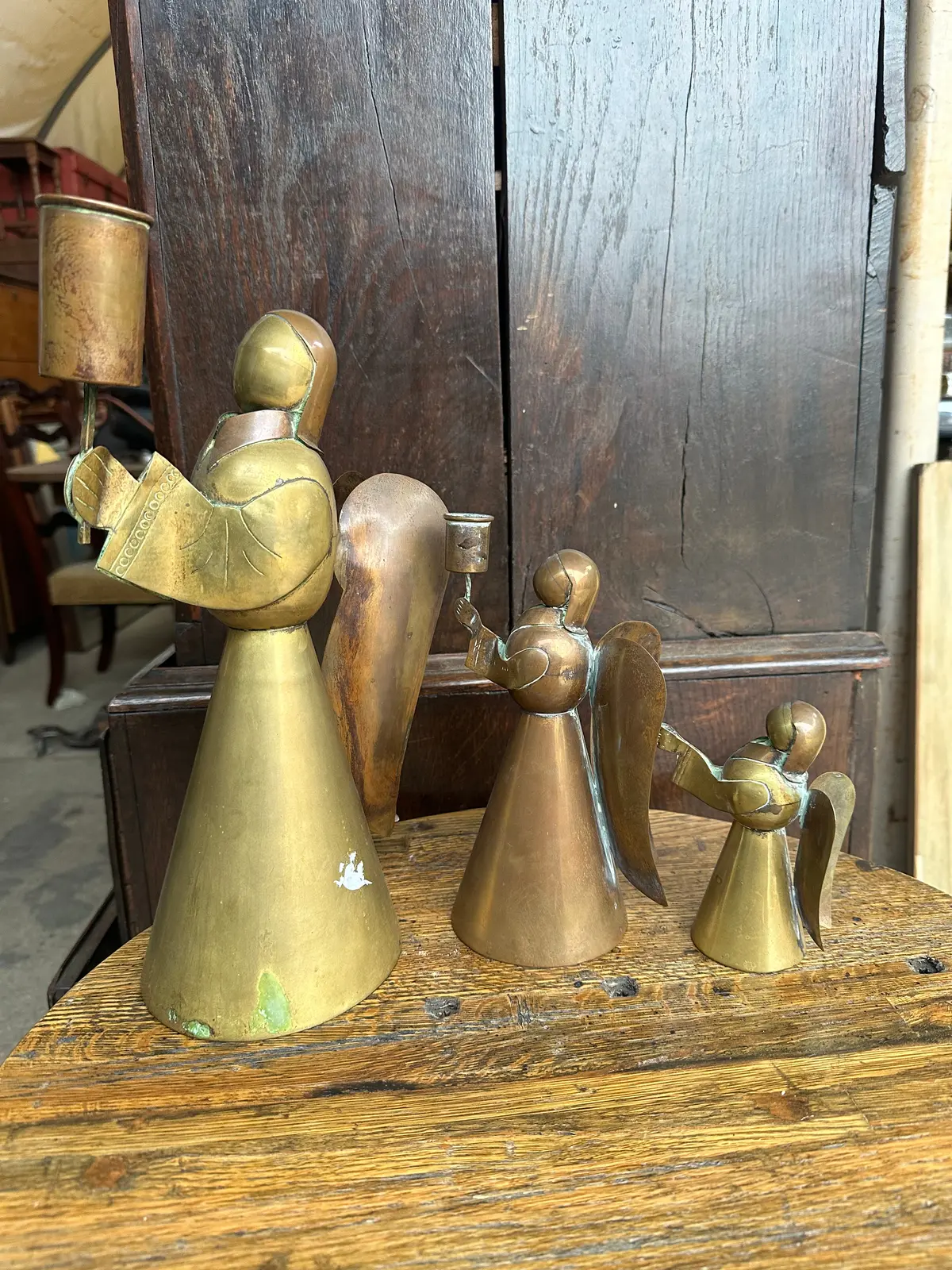 Medium Copper Angel Candleholder 1