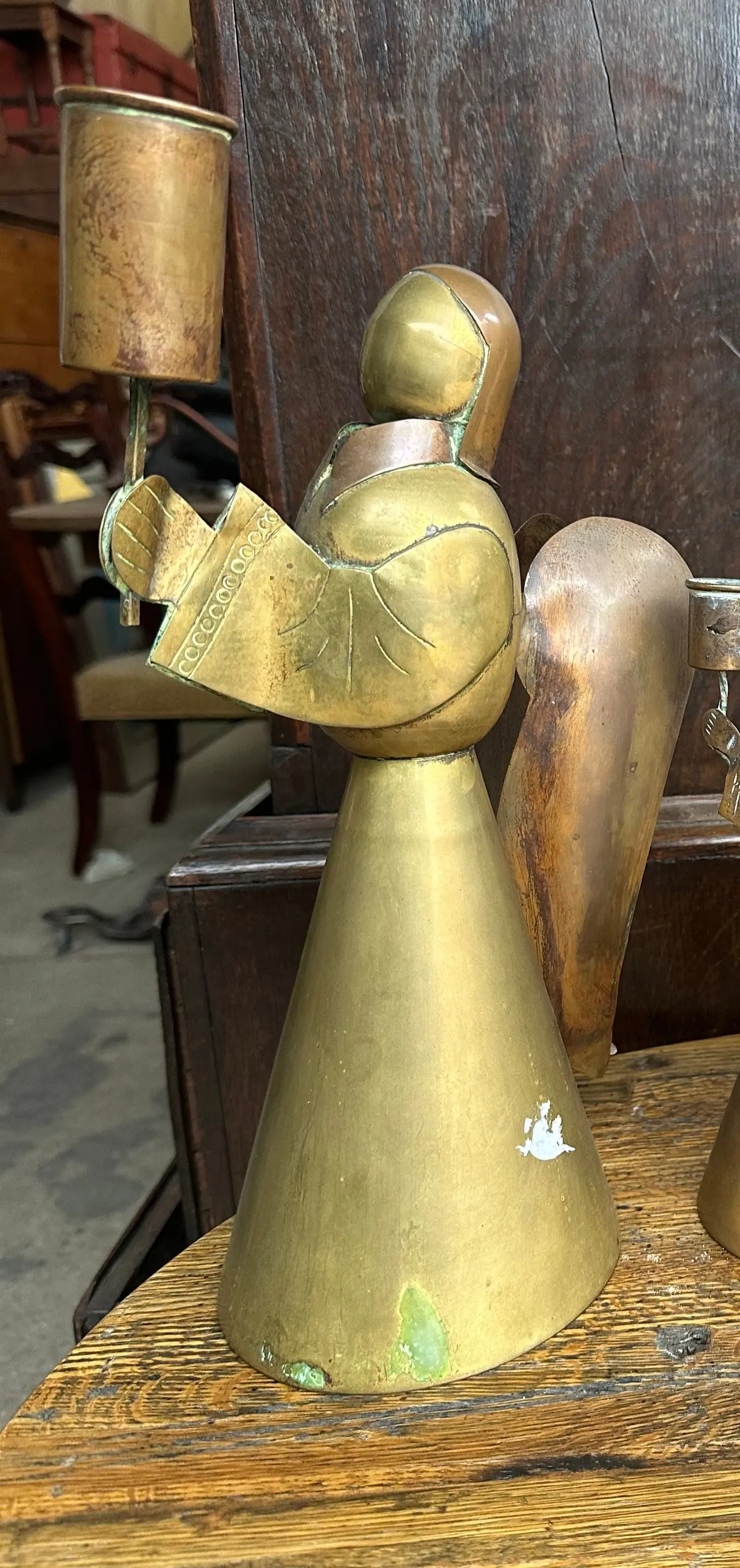 Large Copper Angel Candleholder 1
