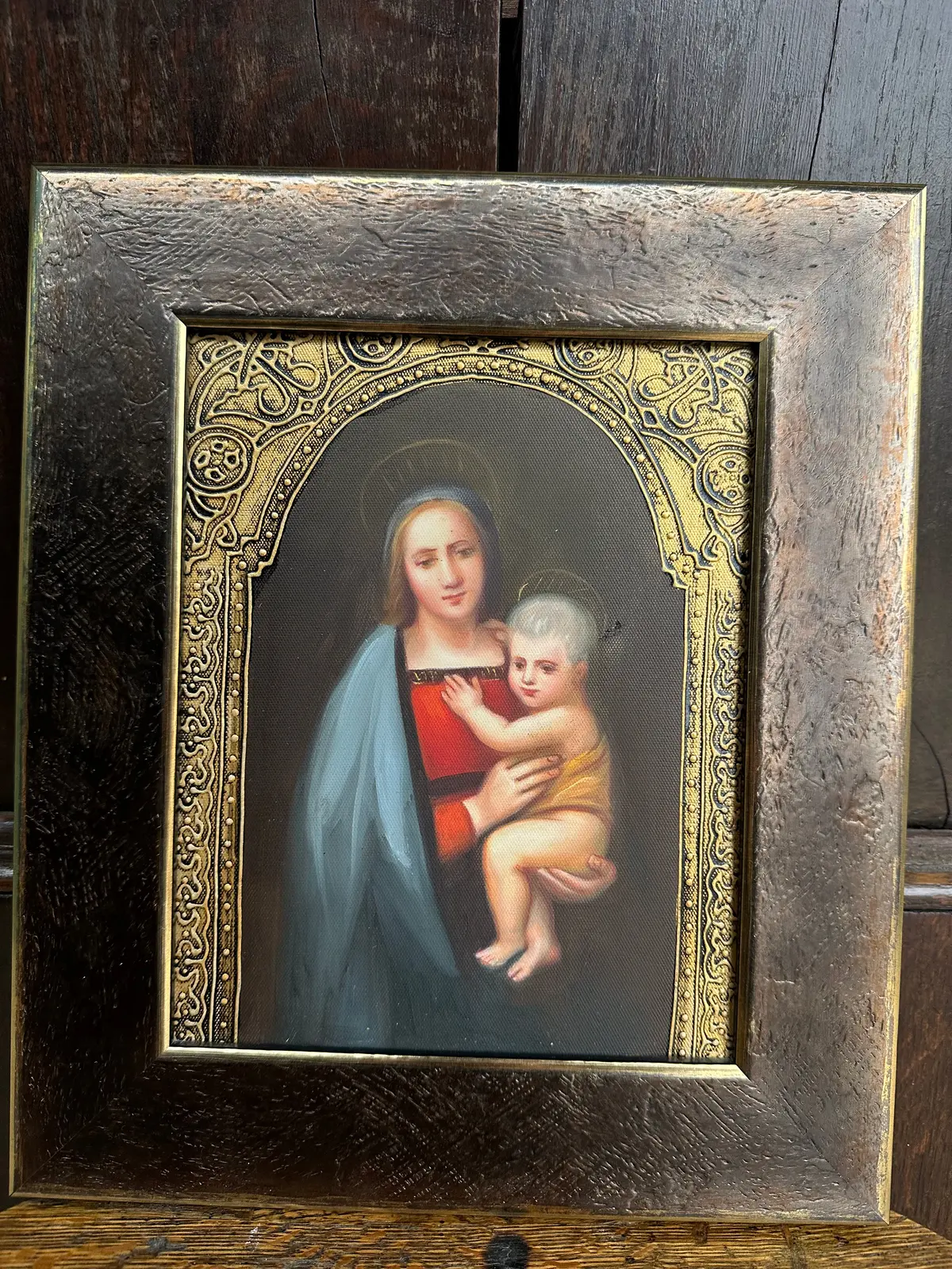 Madonna And Child Oil Painting In Gold Frame 1
