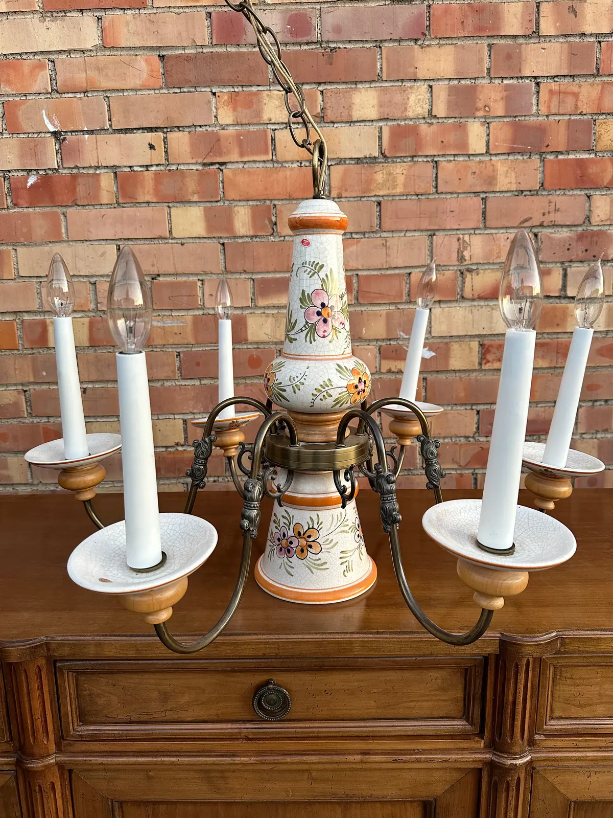Italian Ceramic Chandelier 1
