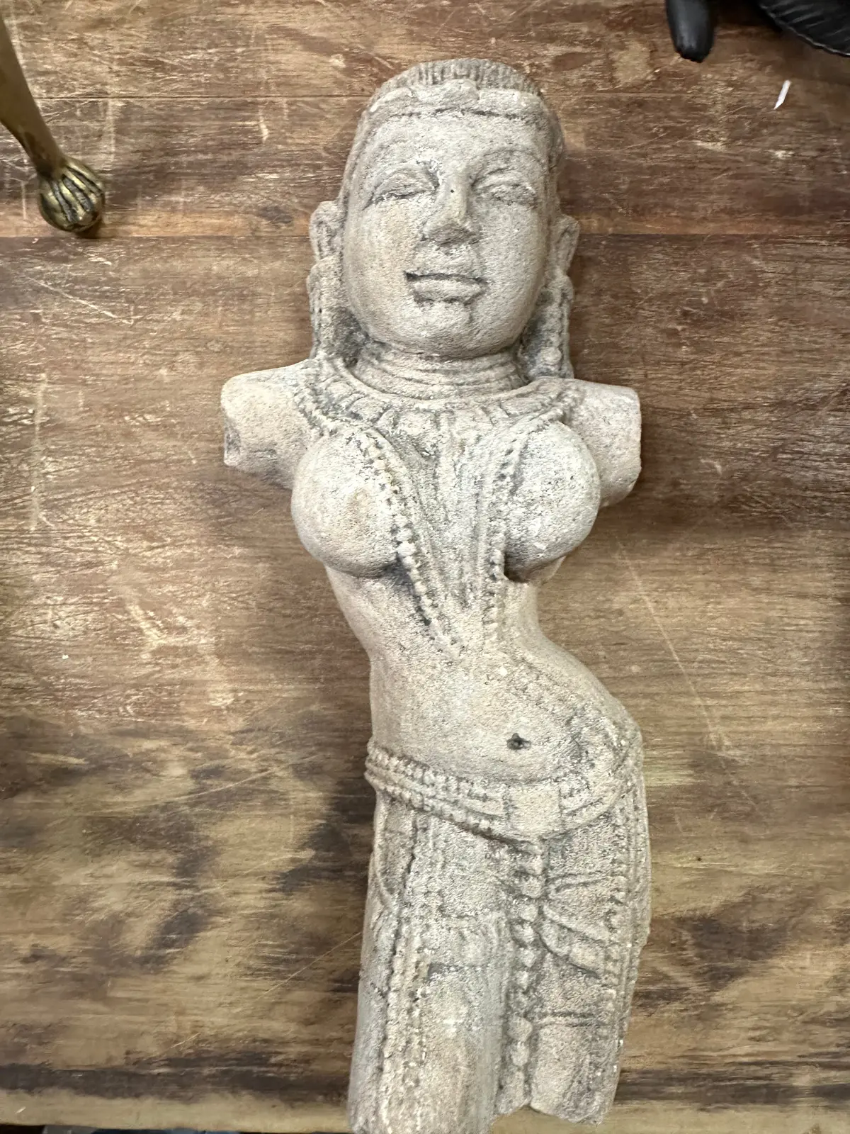 Intricately Carved Stone Indian Lady Statue 1