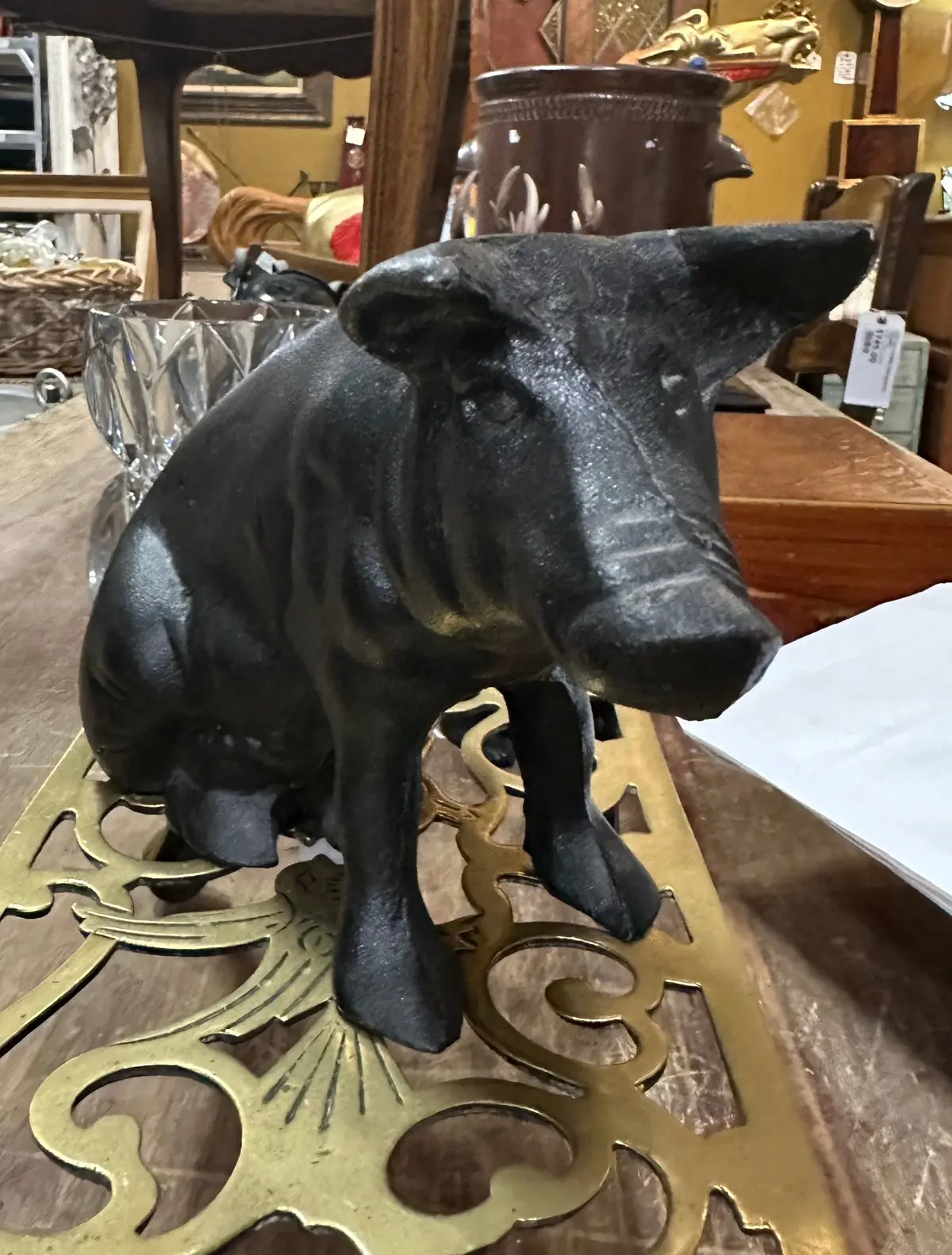 Black Cast Iron Piggy Bank 1