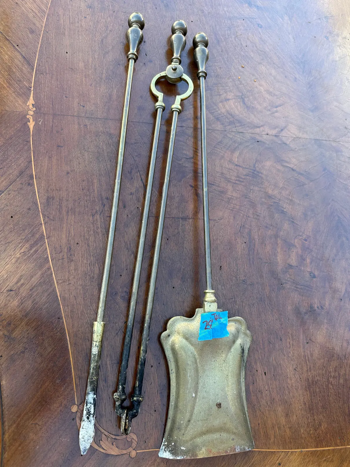 Brass Fire Tool Set With Shovel, Tongs And Poker 1