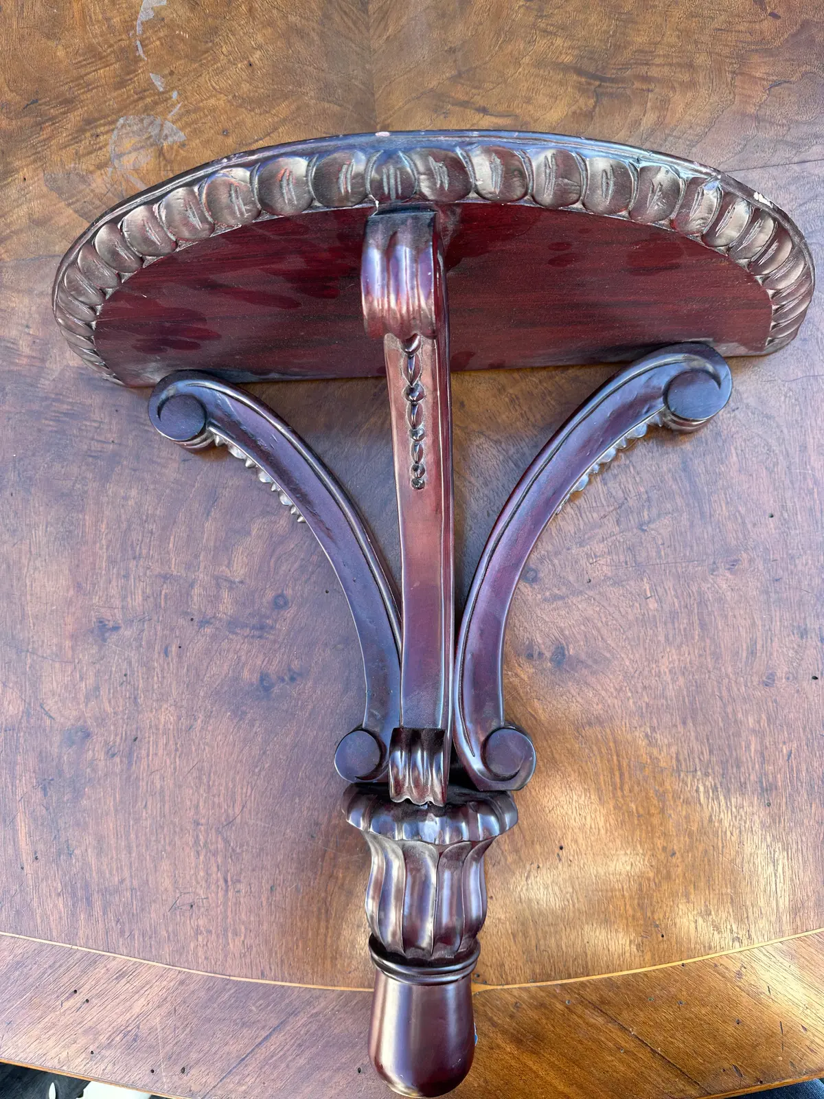 Demi Lune Mahogany Wall Shelf Not Old 1