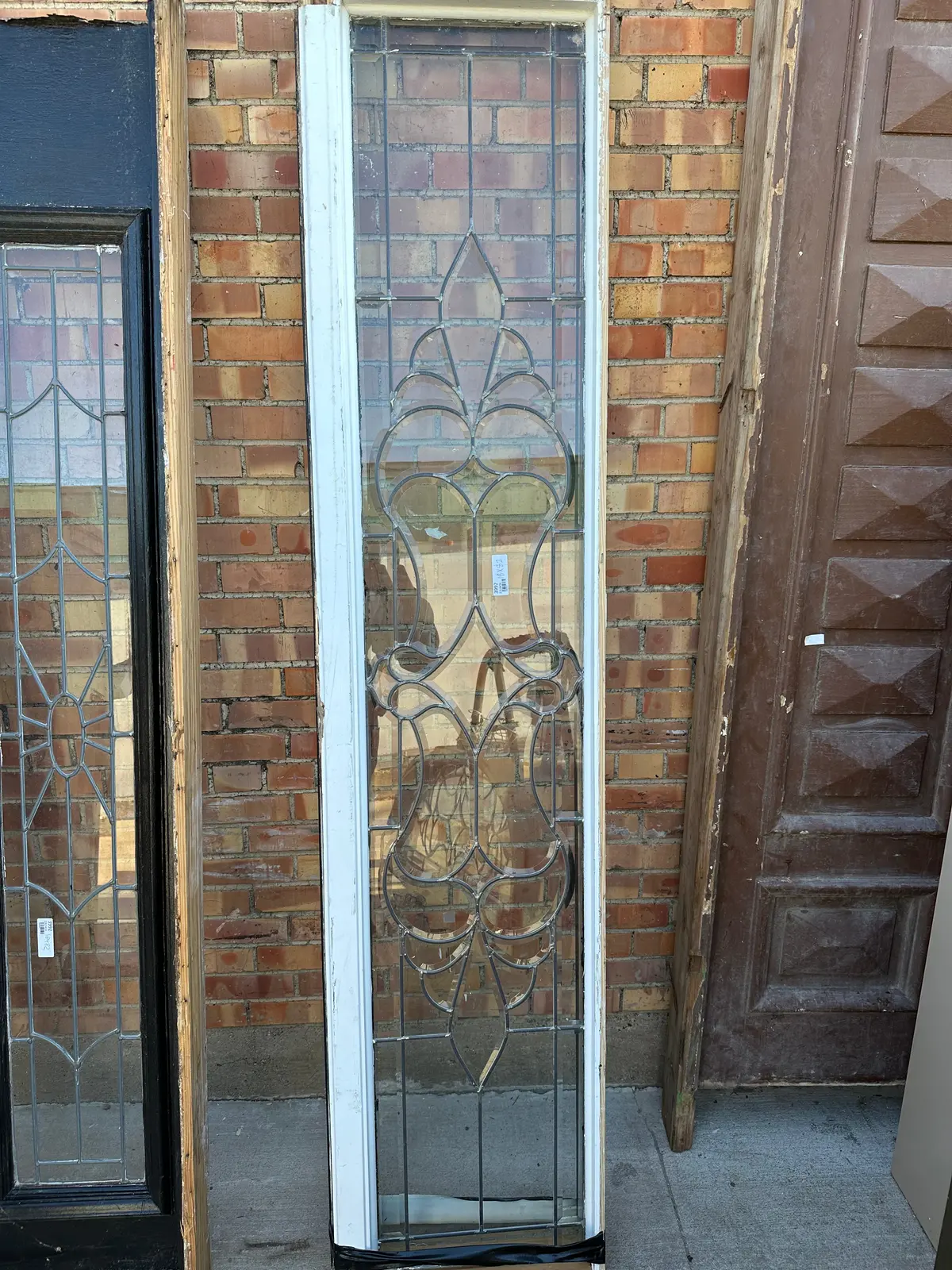 Leaded And Beveled Glass Long Transom 1