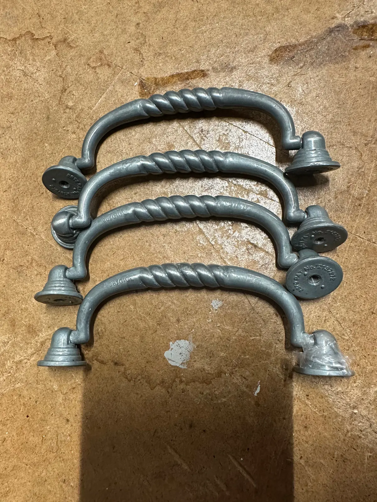 Set Of 4 Grey Metal Handles 1