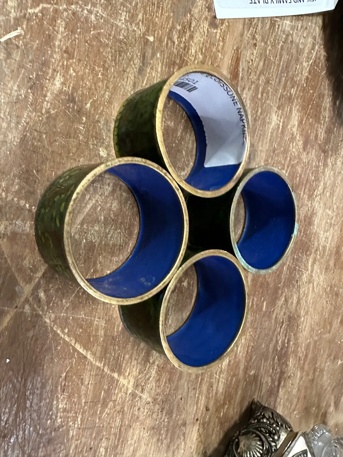 Set Of 4 Cloissone Napkin Rings 1