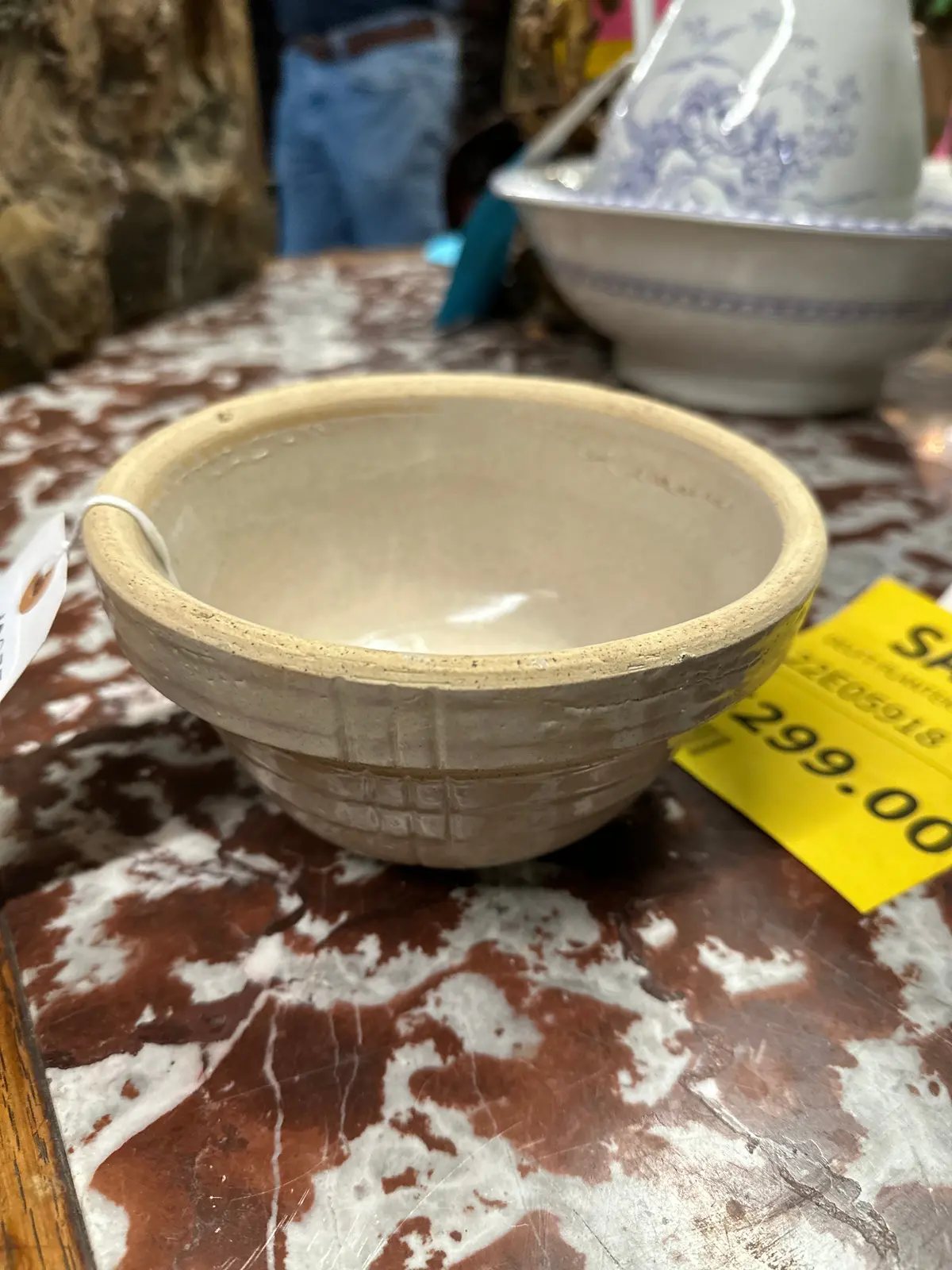 Beige Ceramic Marked Mixing Bowl 1