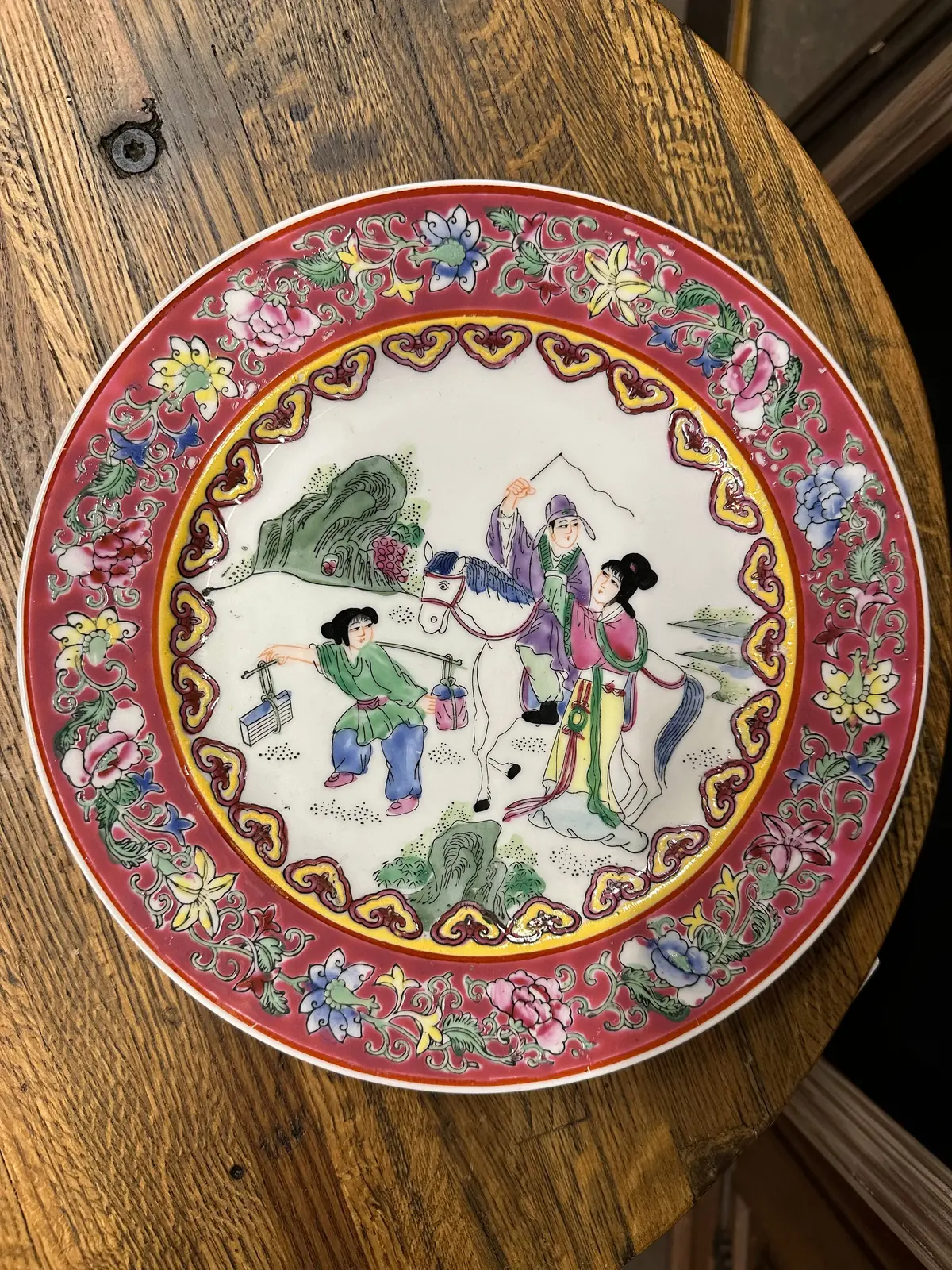 Chinese Man On Horse Plate 1