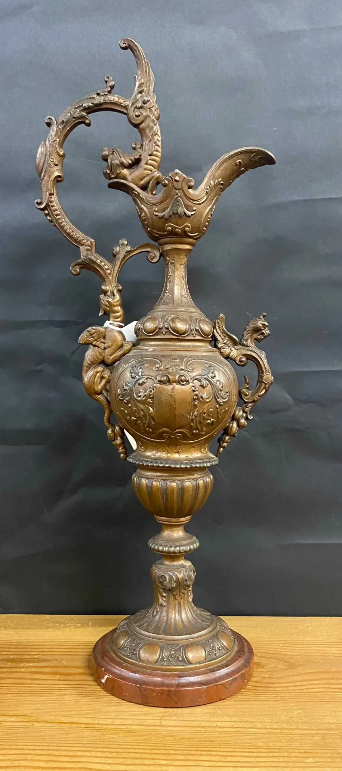 French 1800'S Griffin Metal Urn 1