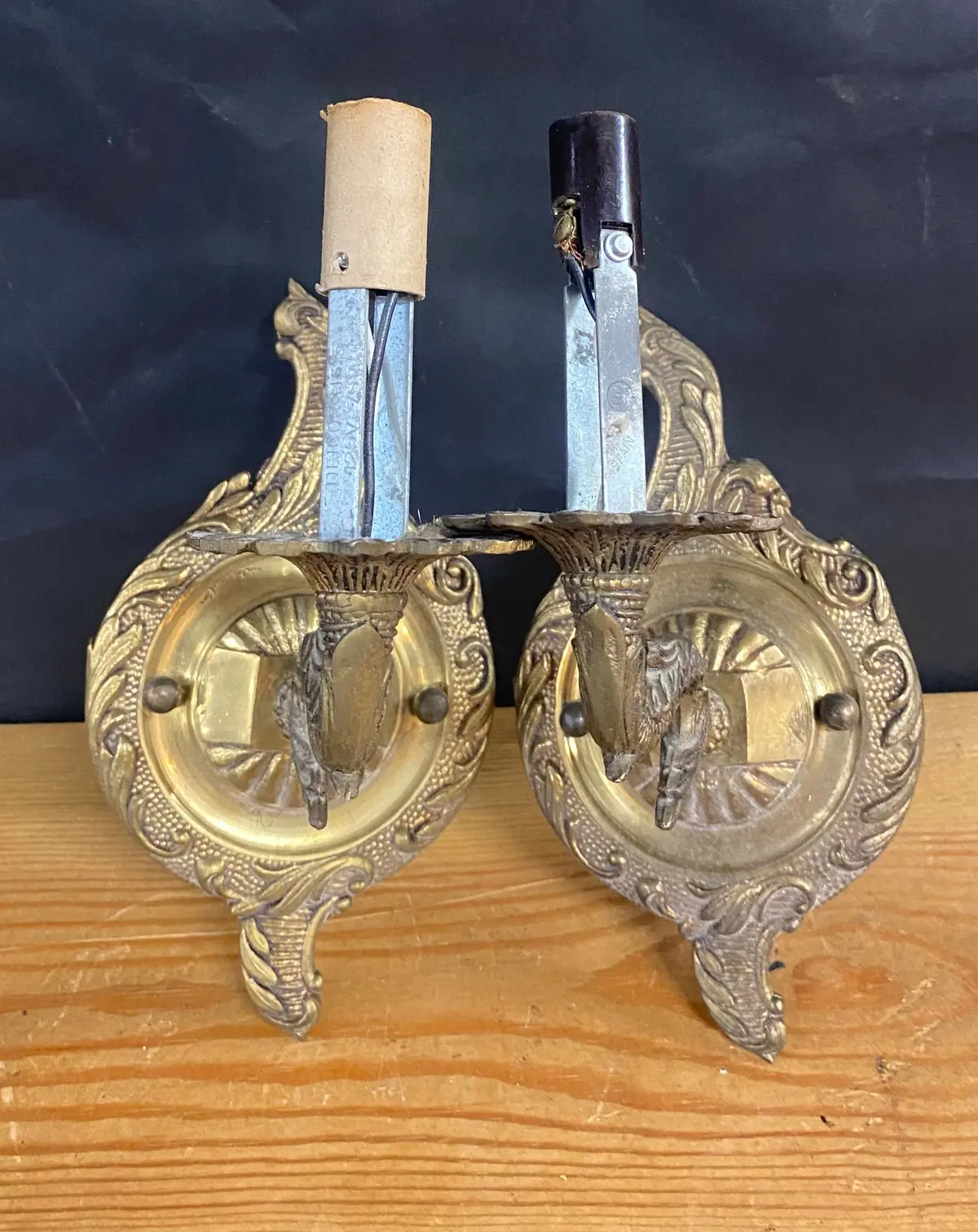 Pair Of Small Spanish Brass Scones 1