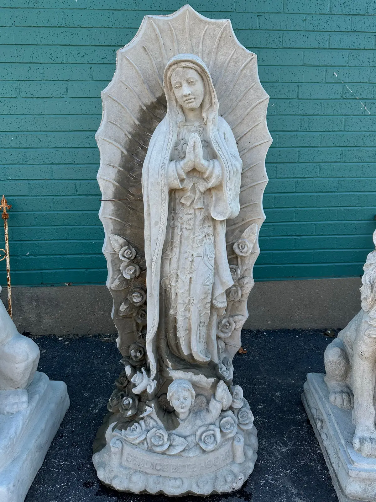 Large Virgin Of Guadalupe Concrete Statue 1