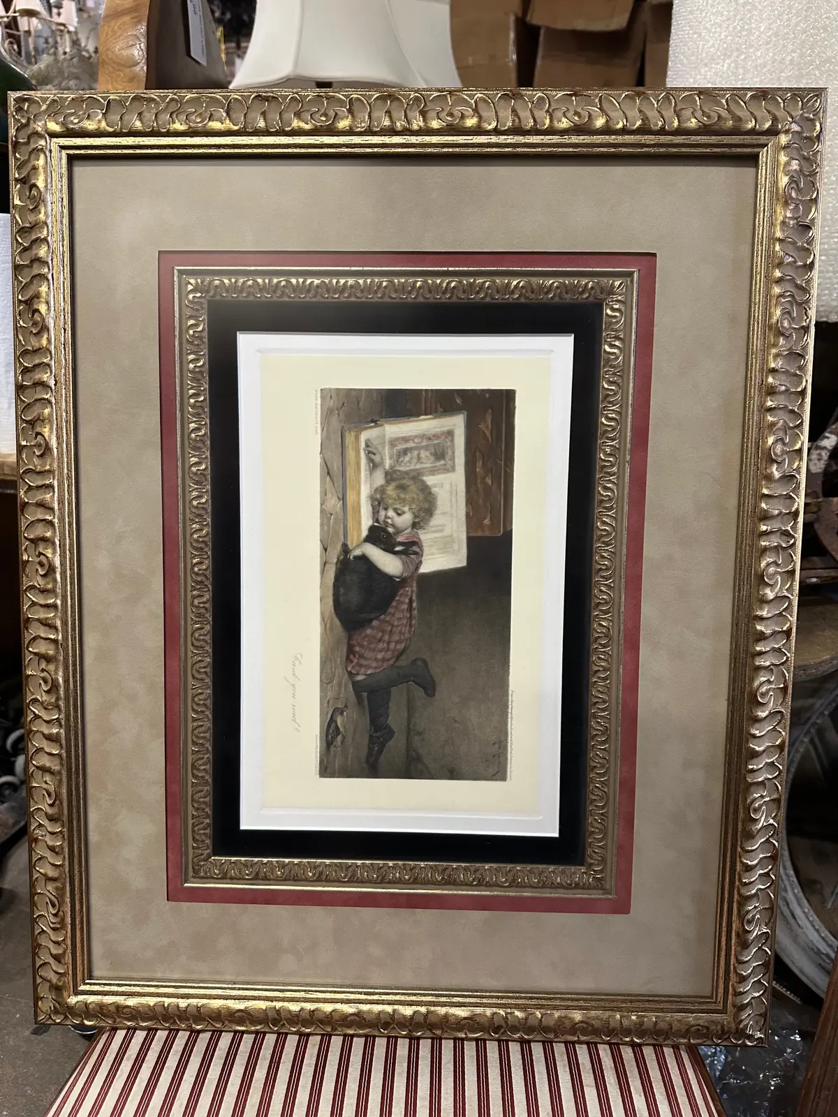 Victorian Print Of Child And Bunny 1