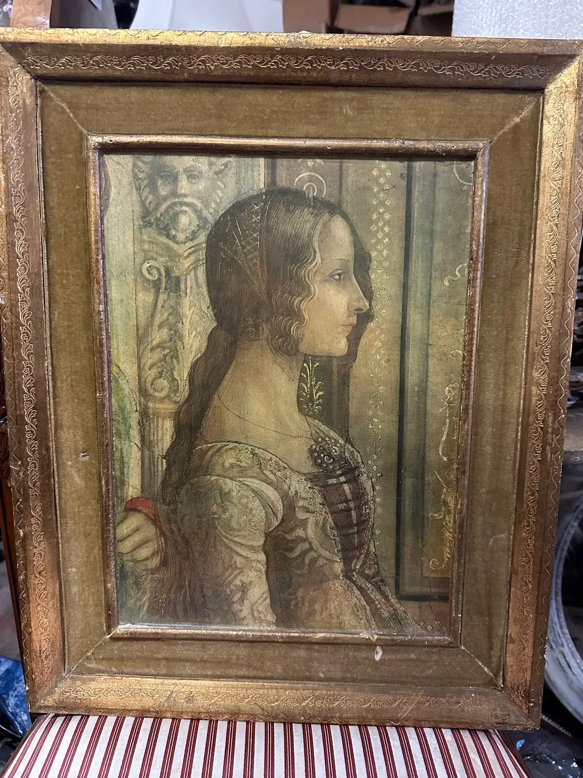 Italian Renaissance Portrait In Frame Ludovica Tornabuoni By Ghirlando-Print 1