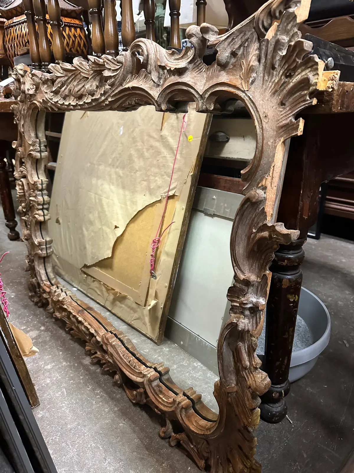 As Found La Barge Wood Framed Mirror 1