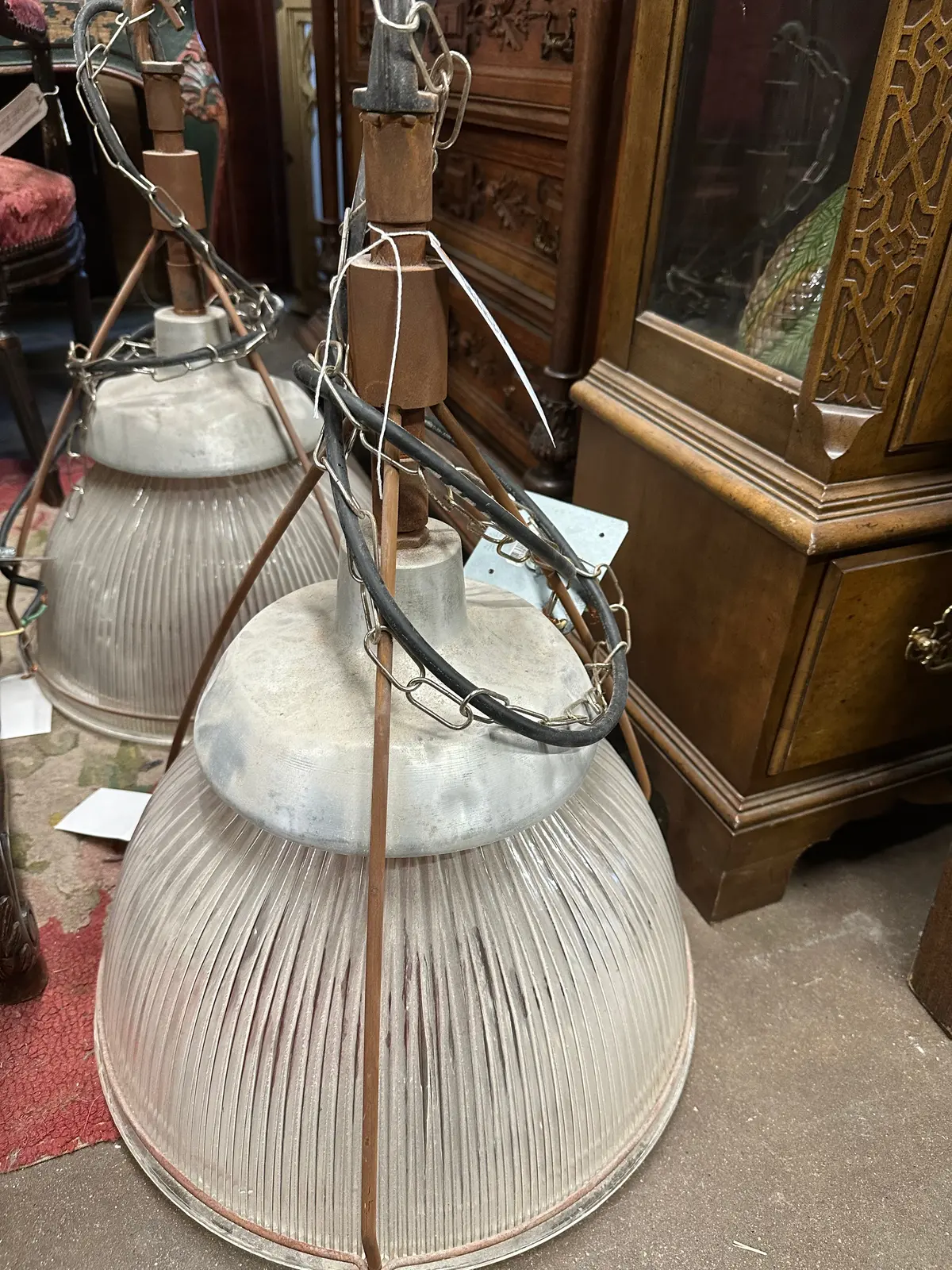 Large Hal0phane Hanging Light-As Found 1