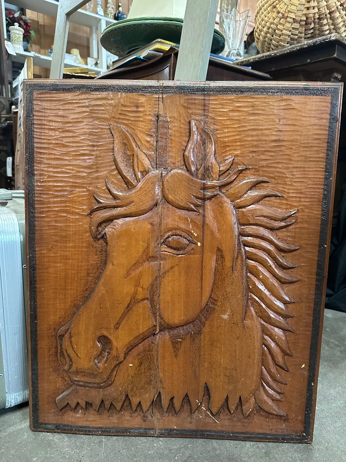 Wood Horse Plaque 1