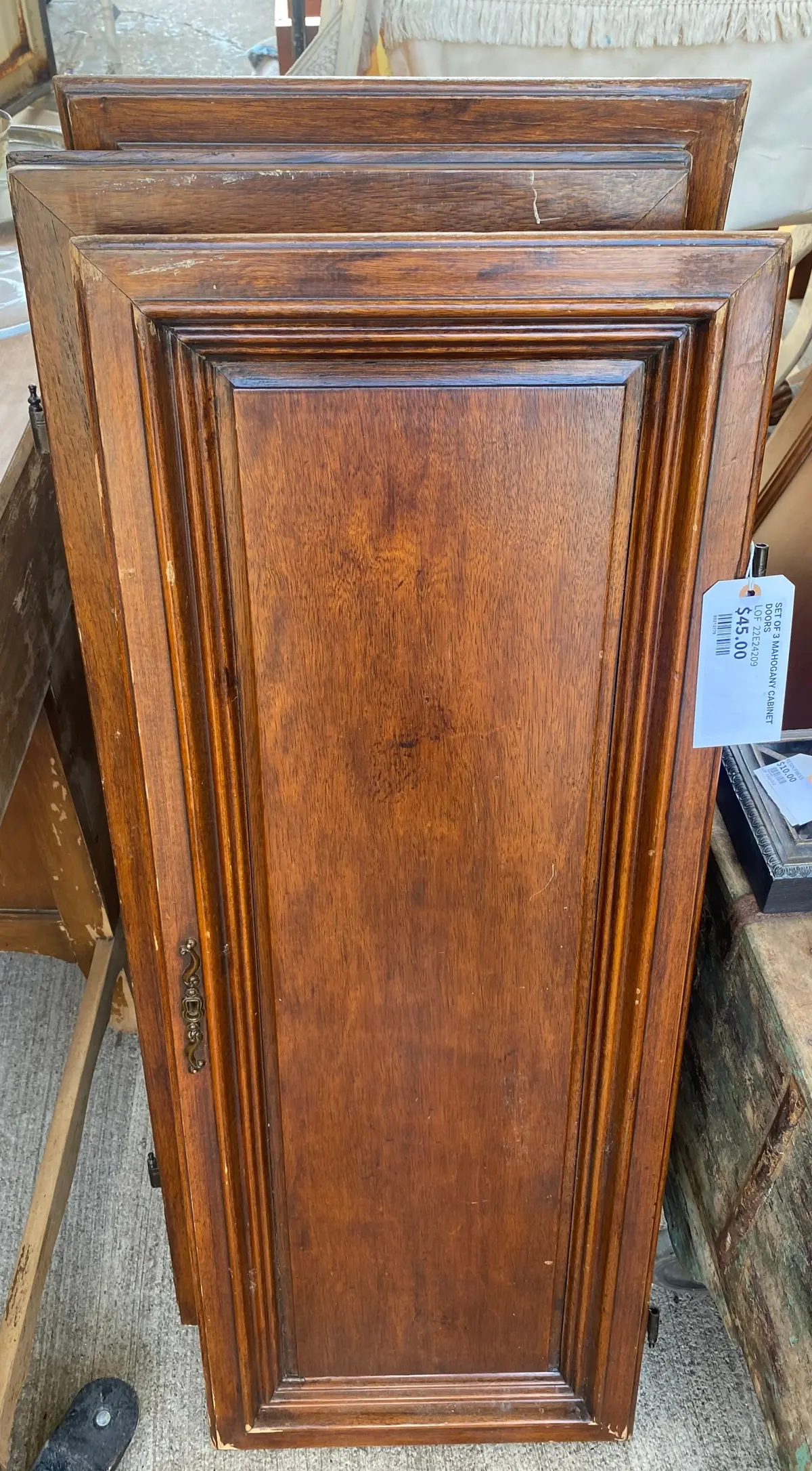 Set Of 3 Mahogany Cabinet Doors 1