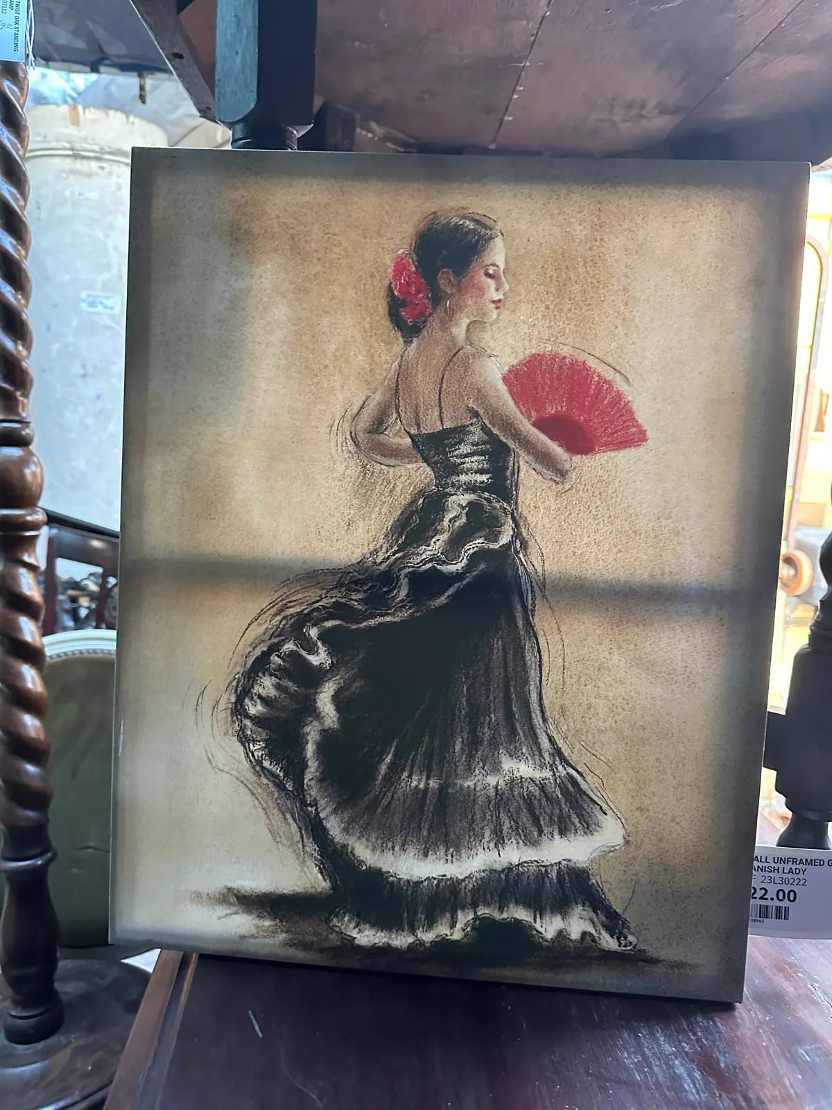 Small Unframed Giclee Of A Spanish Lady 1